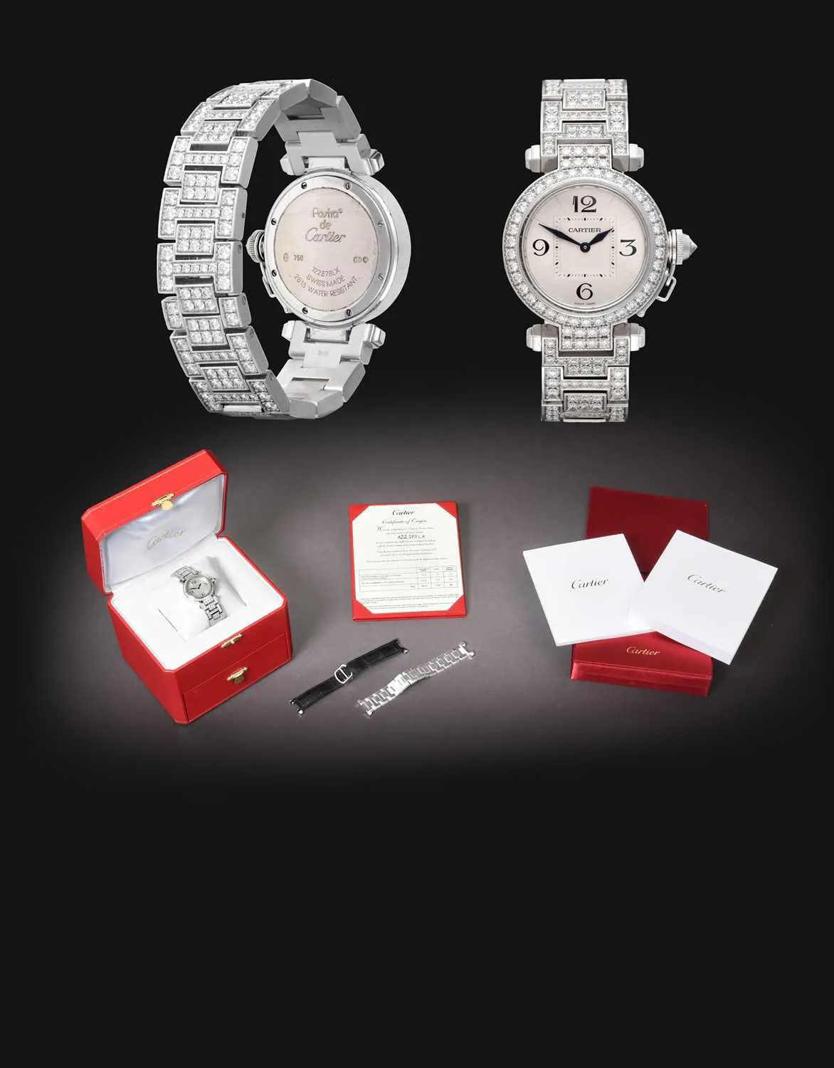 Cartier Pasha 2813 32mm White gold and diamond-set Silver 3