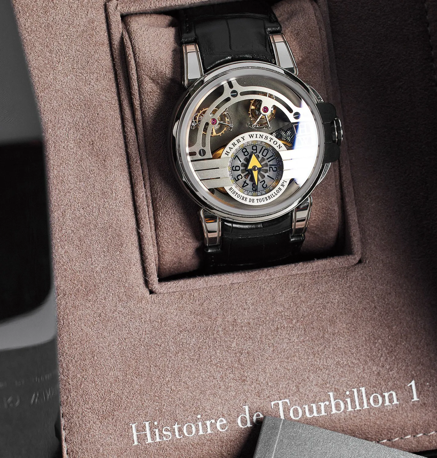 Harry Winston Histoire de Tourbillon HCOMDT48WZ001 48mm White gold and zalium Skeletonized 1