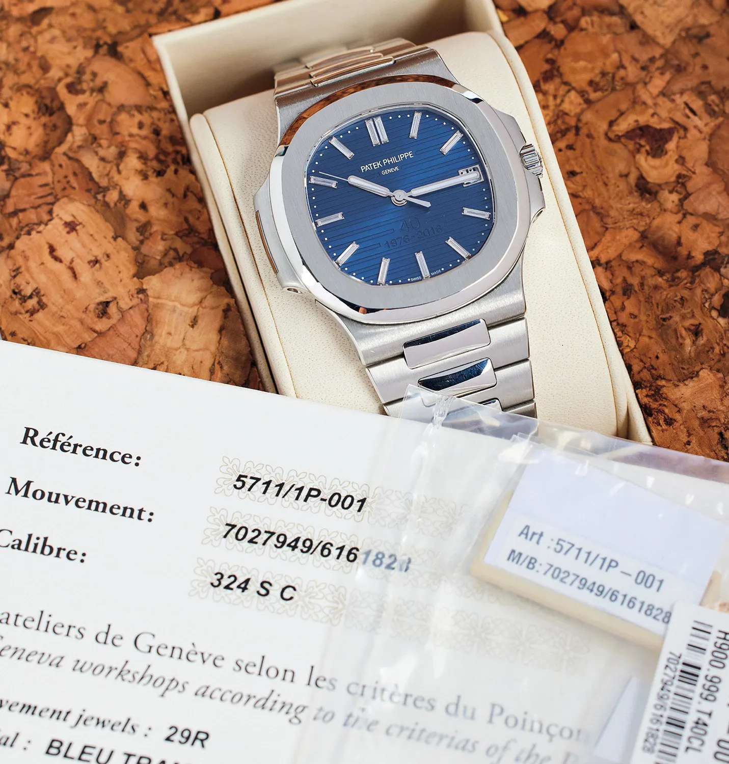 Patek Philippe Nautilus 5711/1P-001 40mm Platinum and diamond Blue 1