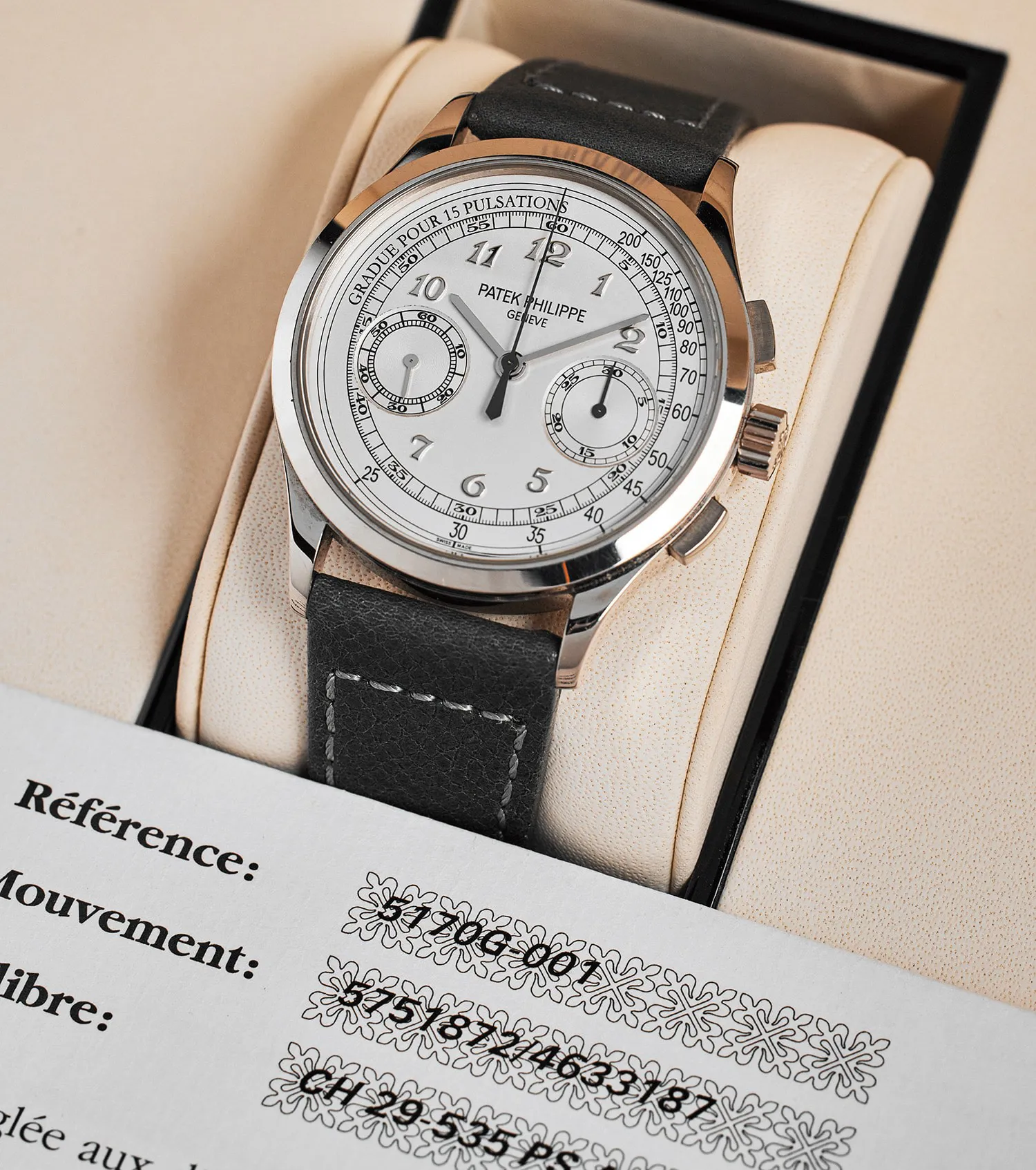 Patek Philippe Chronograph 5170G-001 39.5mm White gold Silver 1