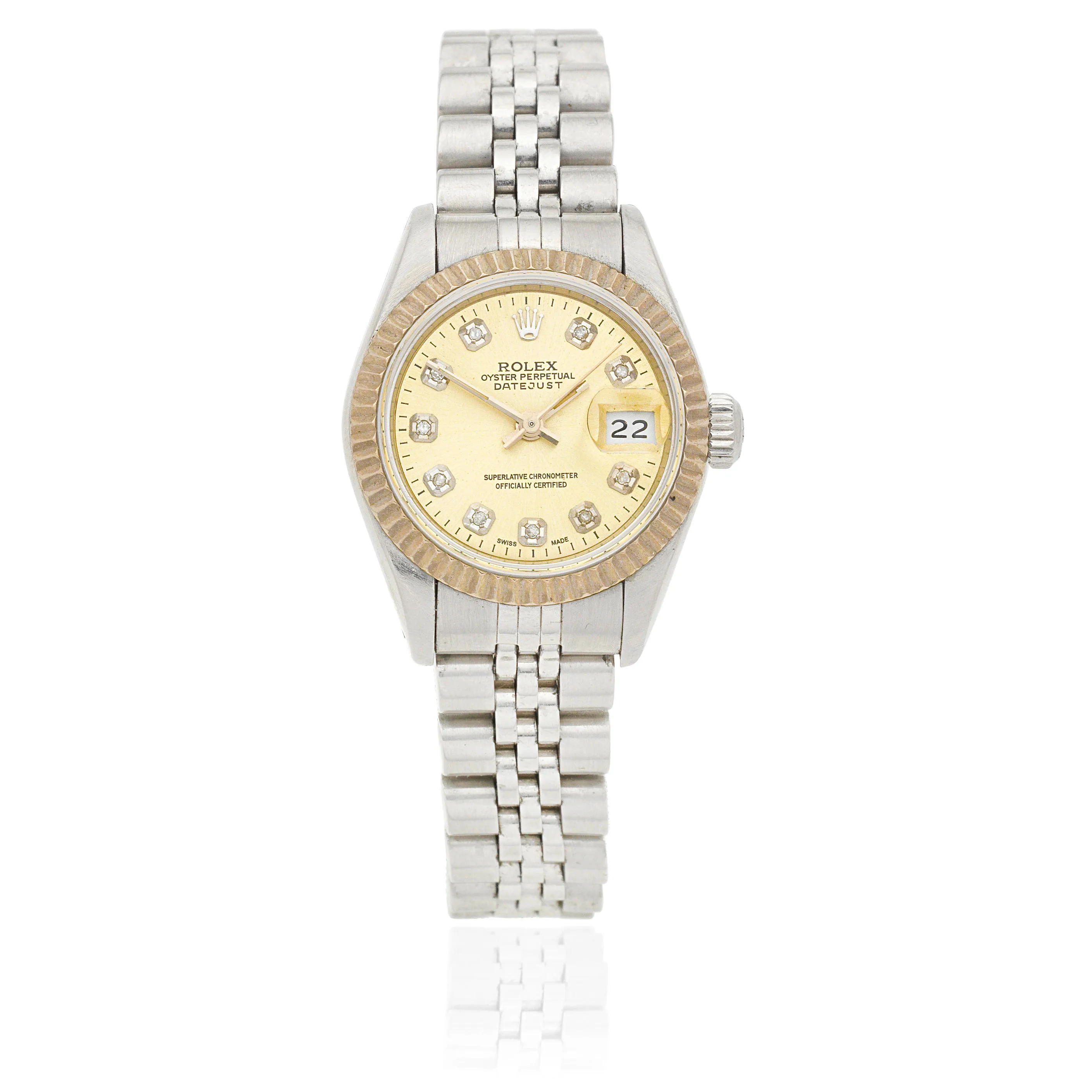 Rolex Lady-Datejust 69174 26mm White gold Blue