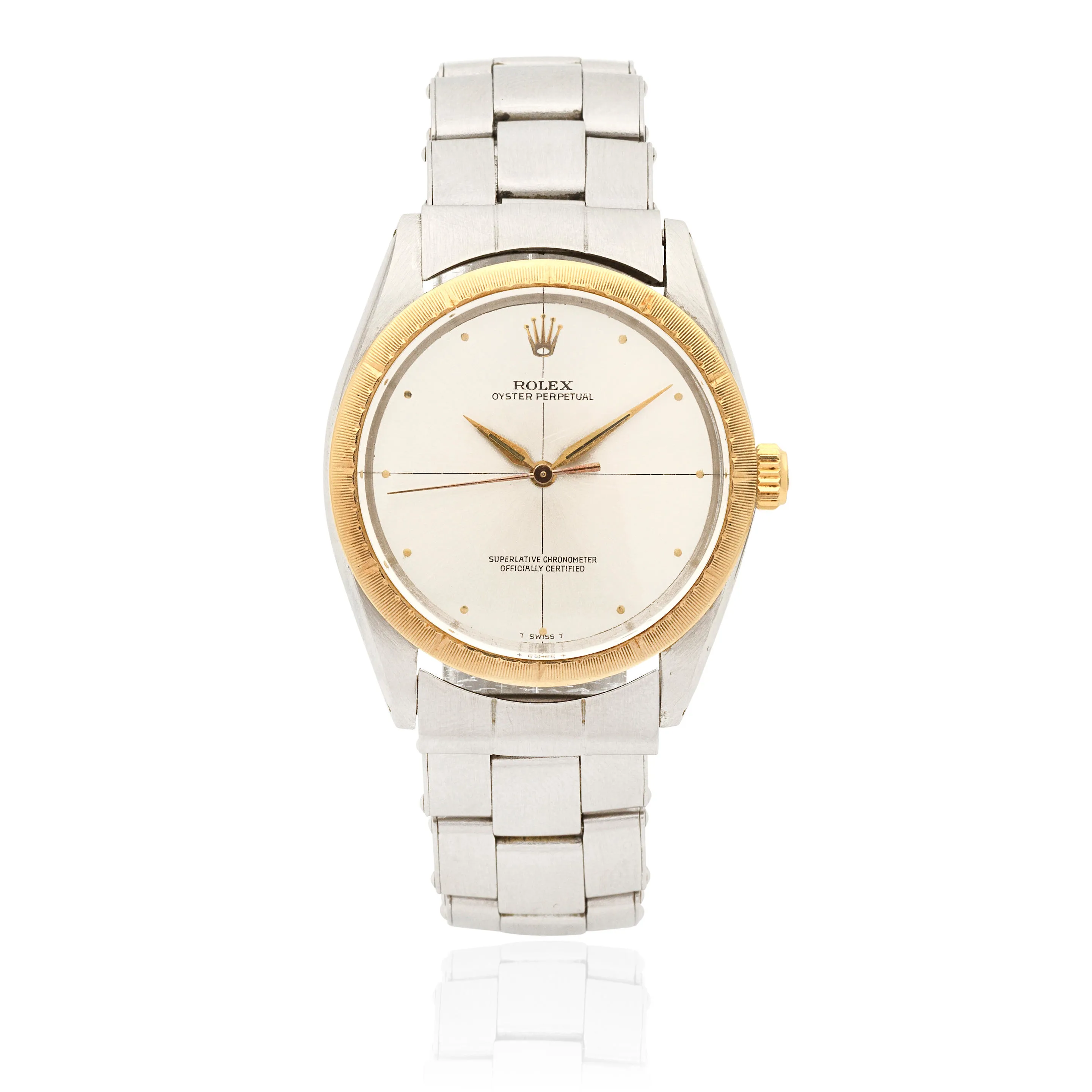 Rolex Oyster Perpetual 34 1008 34mm Yellow gold and stainless steel White
