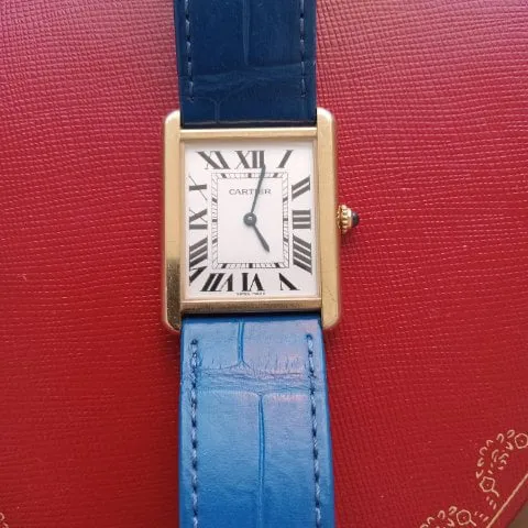 Cartier Tank 3167 27.5mm Yellow gold Silver