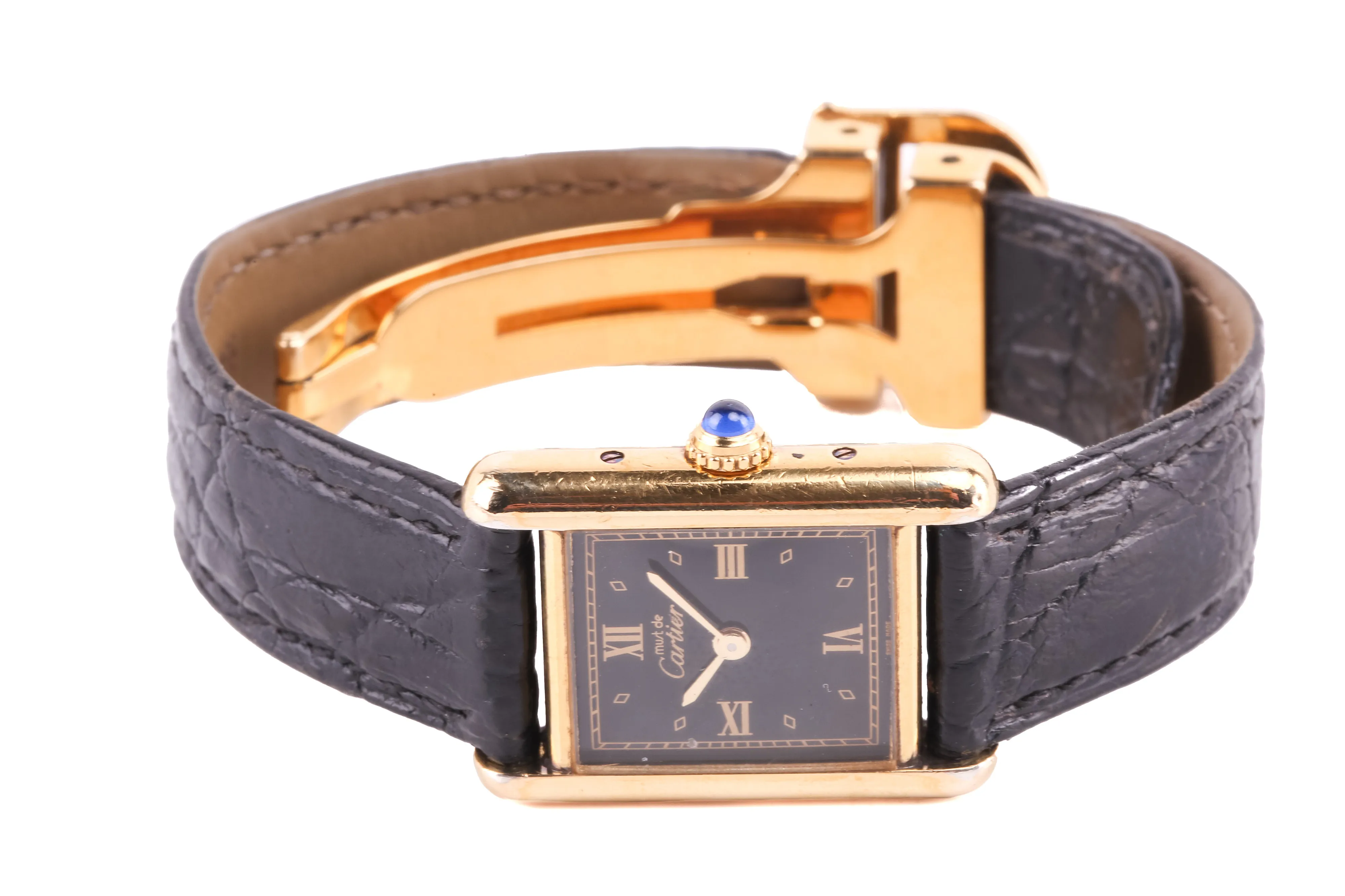 Cartier Vermeil 557051 21mm Silver and gold-plated Black 3