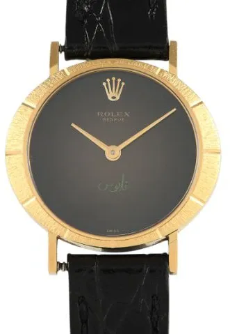 Rolex Cellini 25mm Yellow gold Black