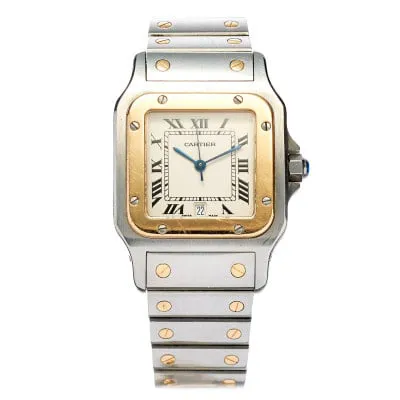 Cartier Santos 1566 29mm Yellow gold and Stainless steel Silver