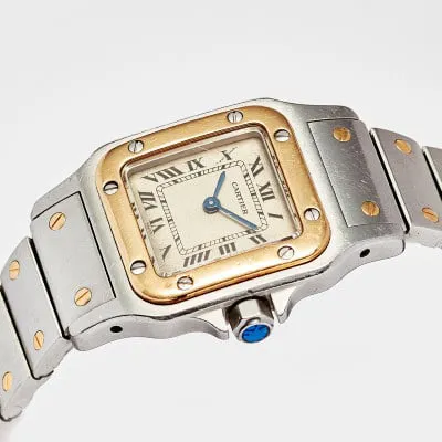 Cartier Santos 1057930 24mm Yellow gold and Stainless steel Silver 1