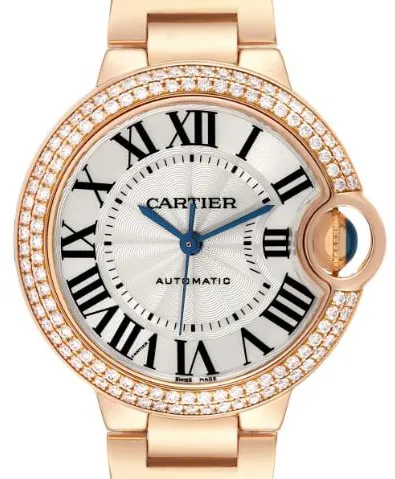 Cartier Ballon Bleu WE902034 33mm Rose gold Silver