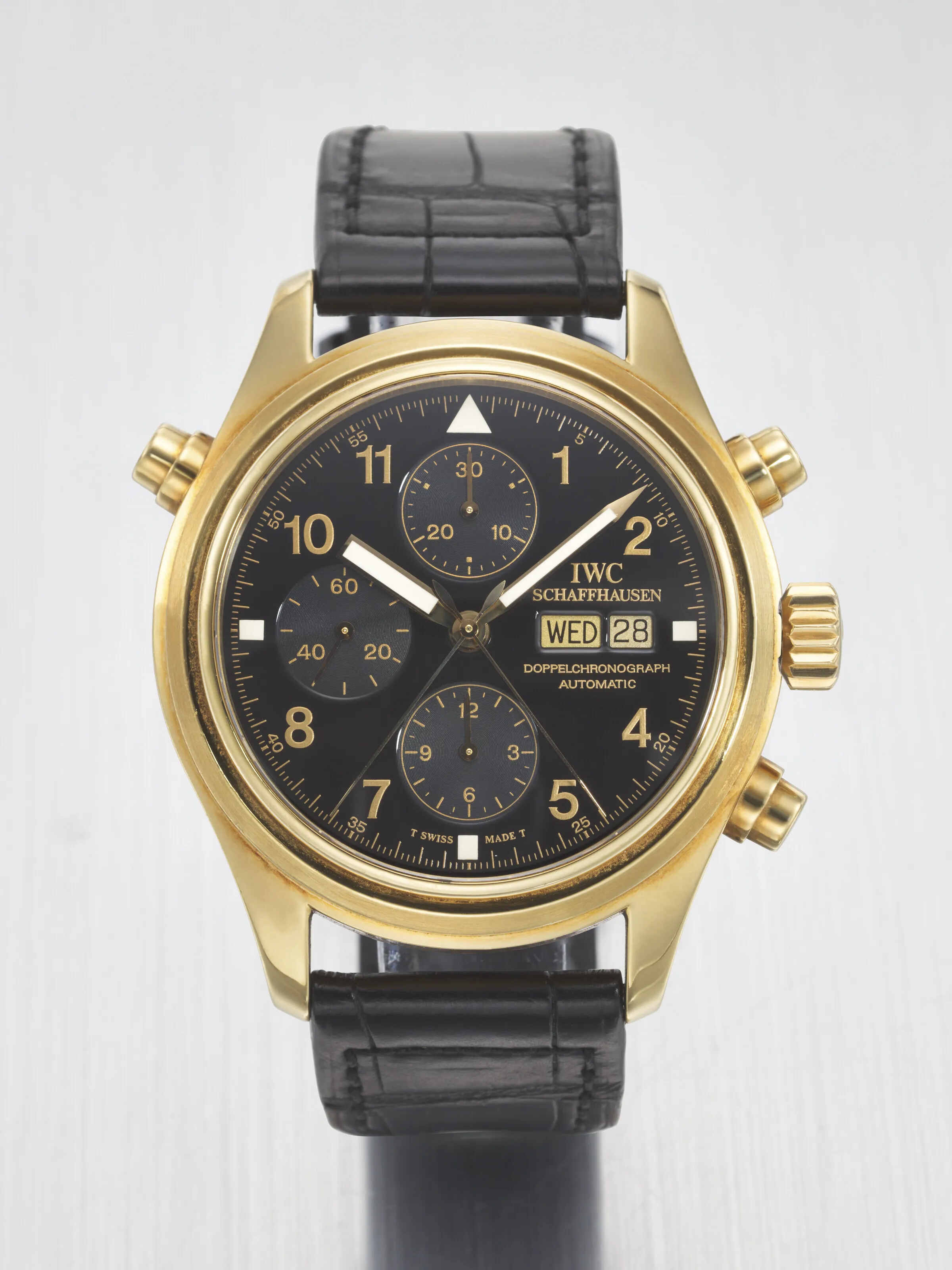 IWC Doppelchronograph IW3711 42mm Yellow gold Black