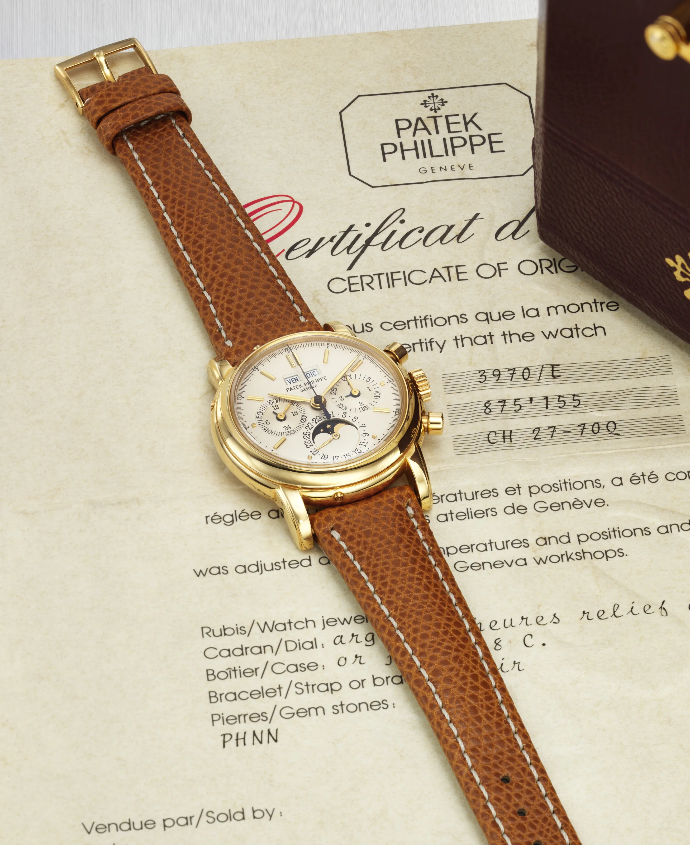 Patek Philippe Perpetual Calendar Chronograph 3970E 36mm Yellow gold White 1