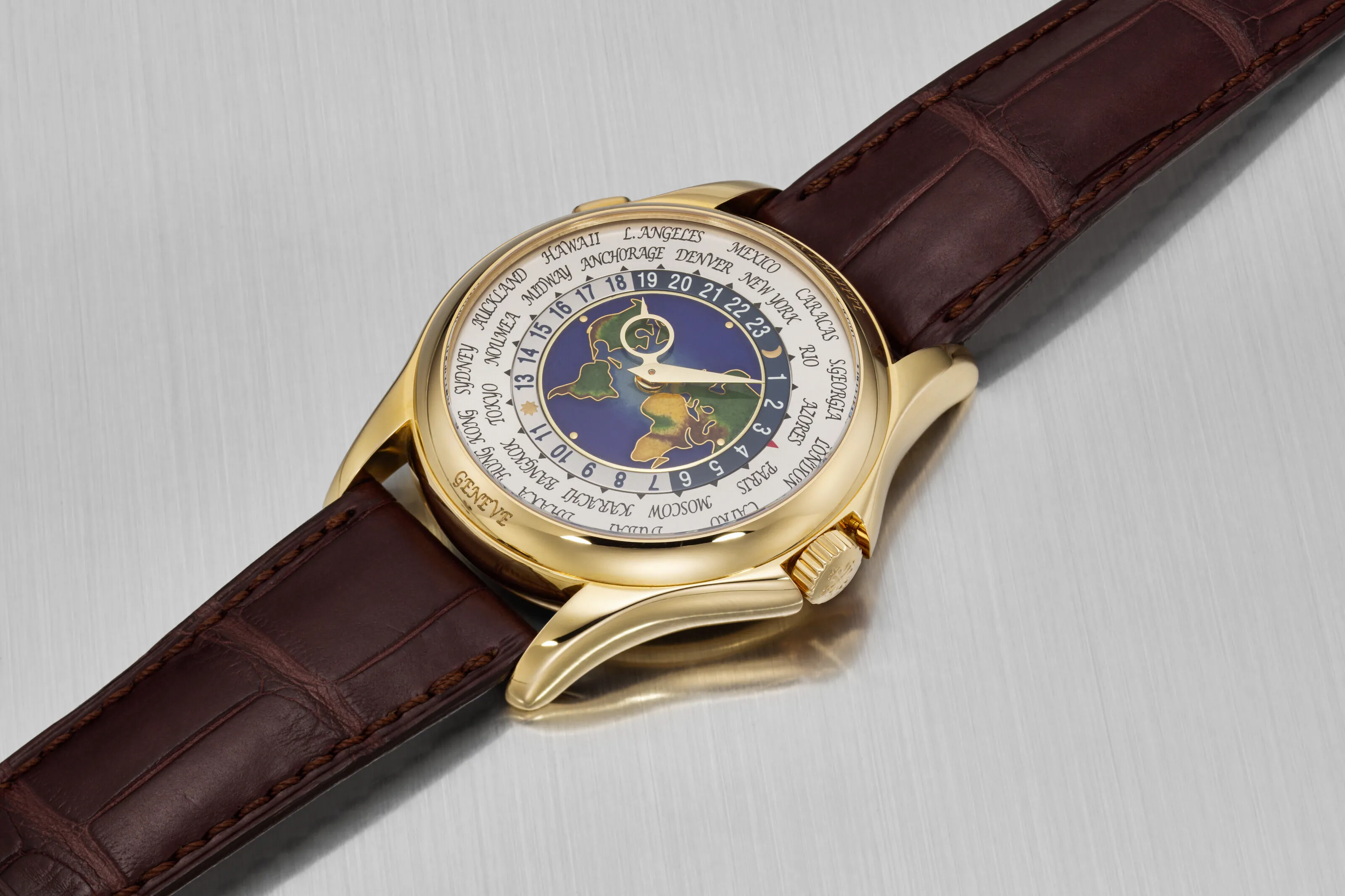 Patek Philippe World Time 5131J-001 39.5mm Yellow gold Enamel 2