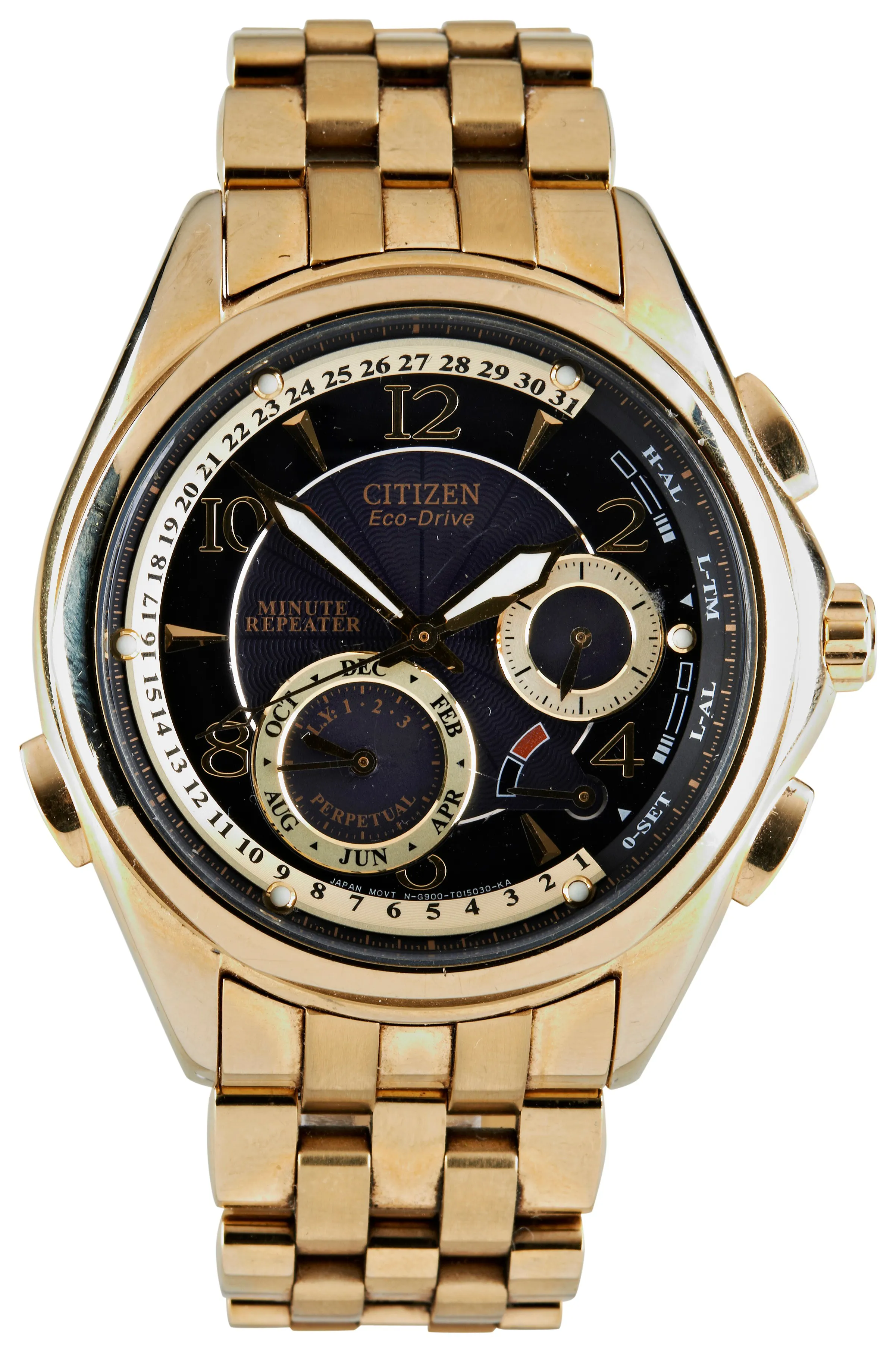 Citizen 42mm Stainless steel and gold-plated Black