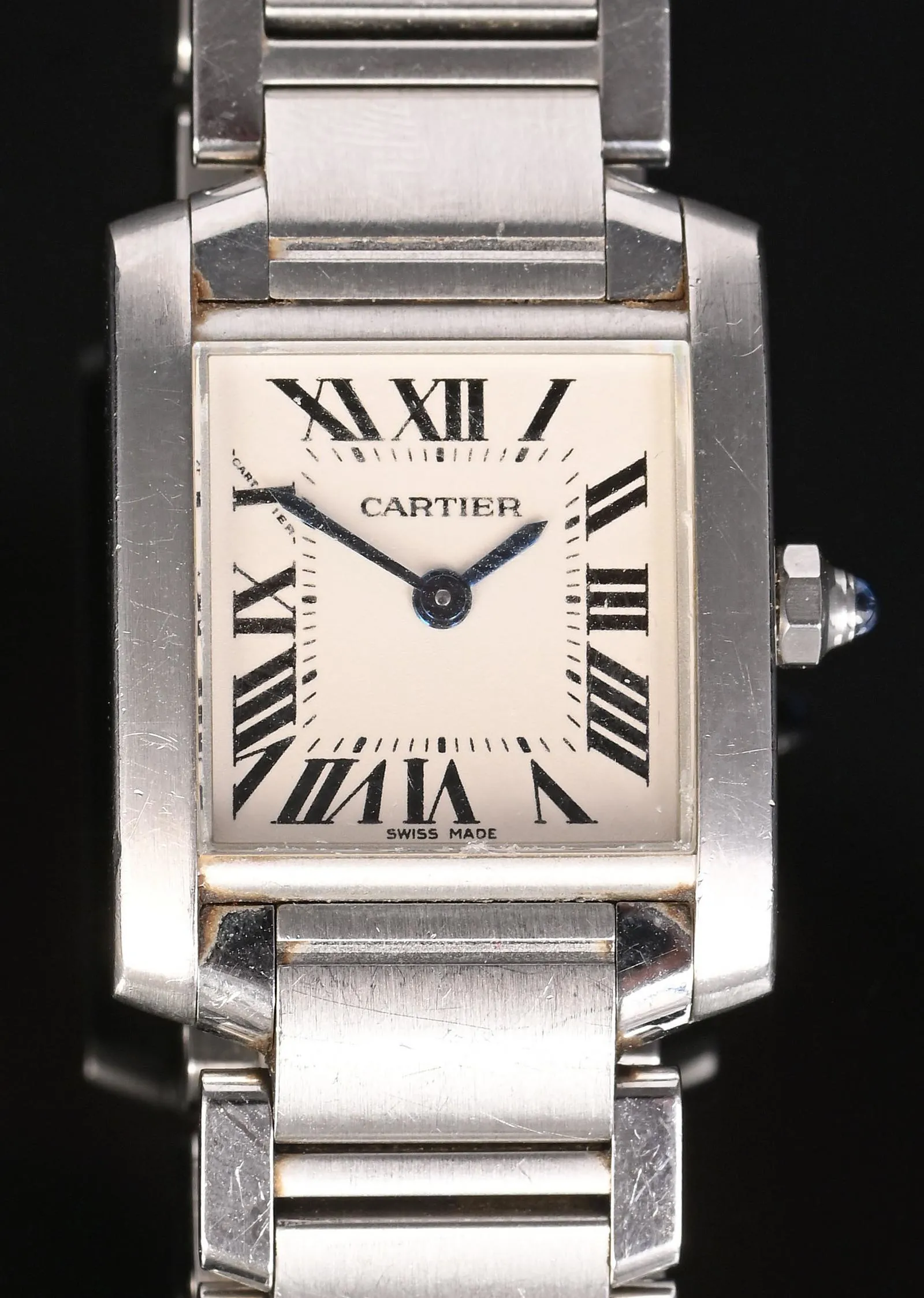 Cartier Tank Française 2384 20mm Stainless steel White