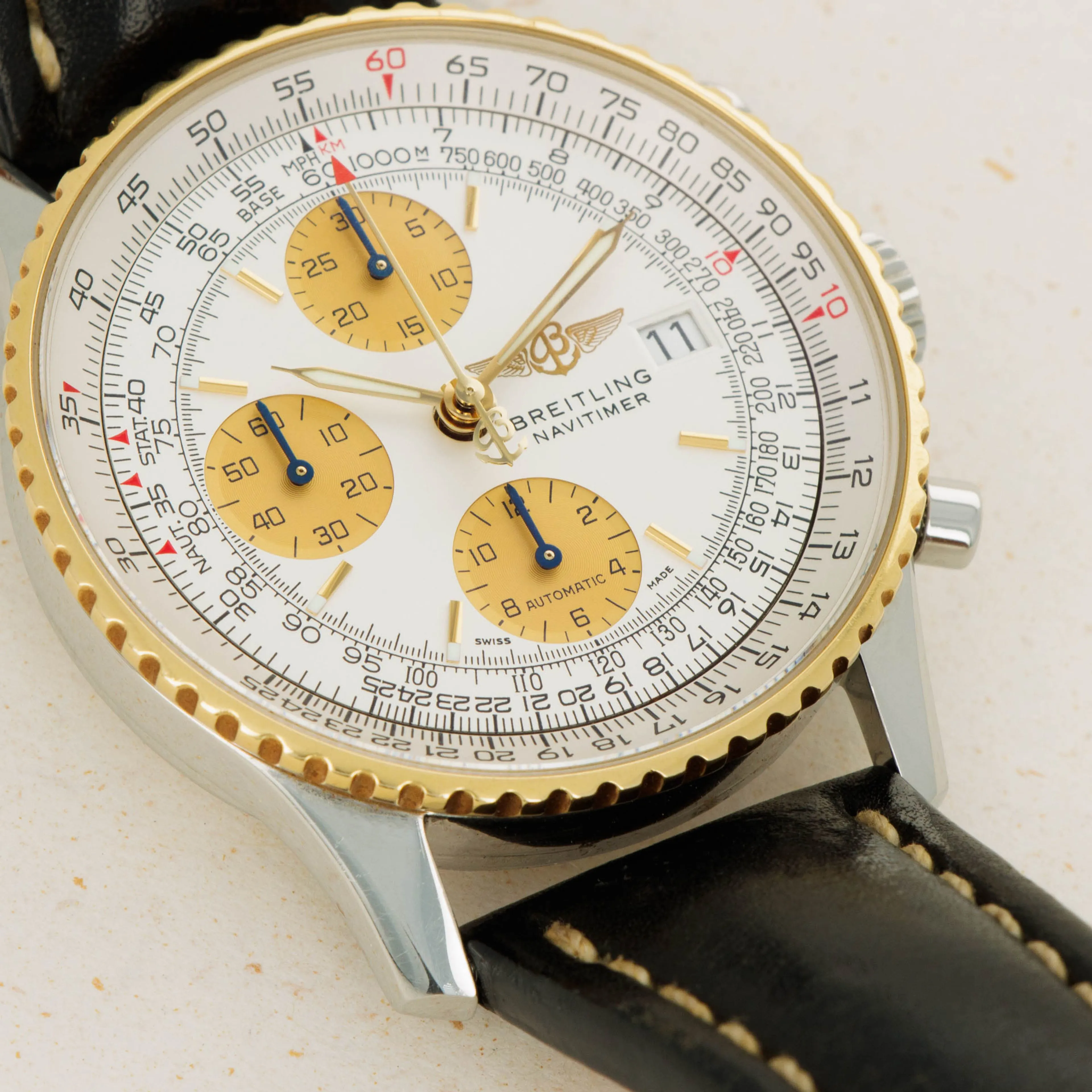 Breitling Navitimer D13022 41mm Yellow gold and Stainless steel Silver 1