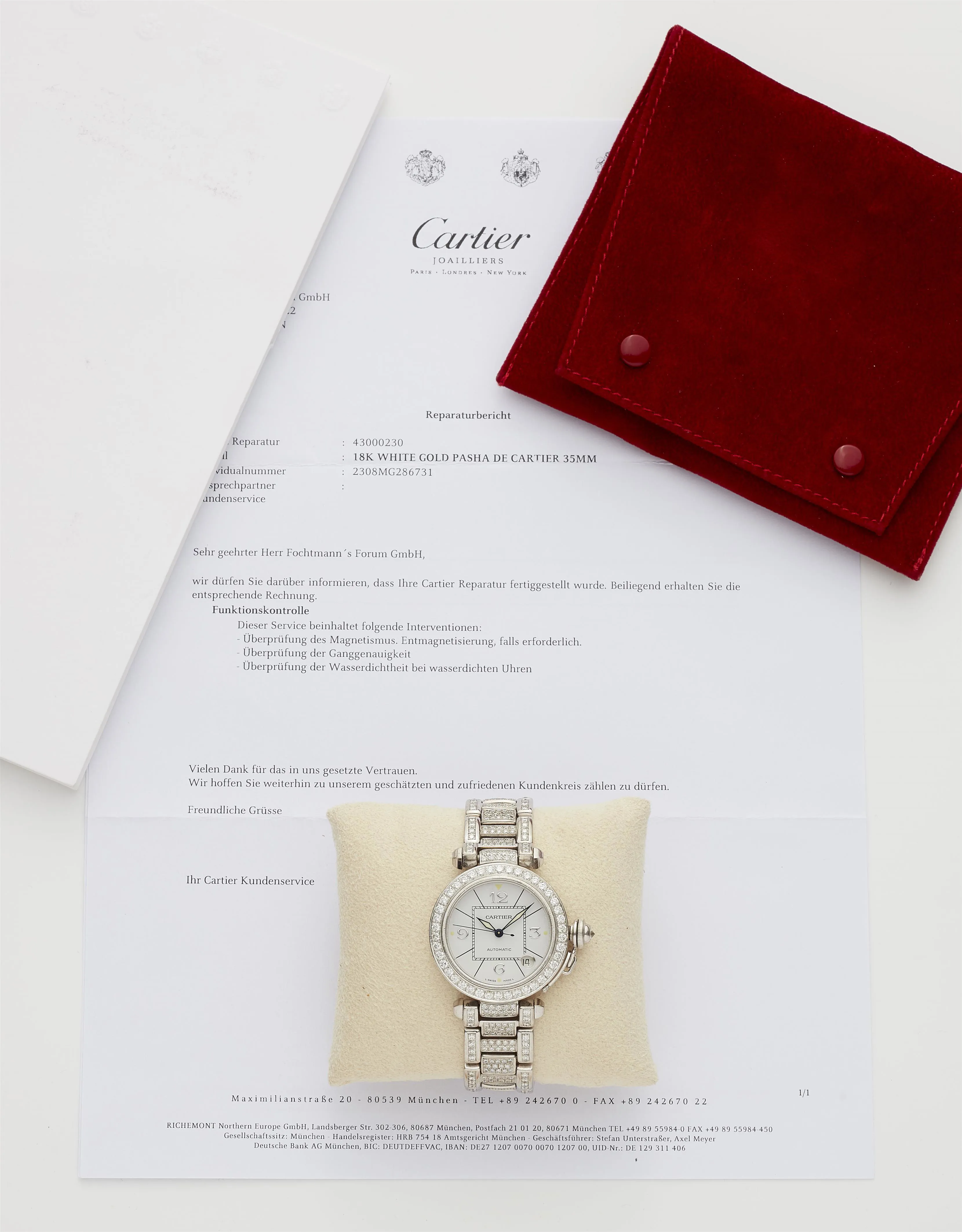 Cartier Pasha 2308 34.5mm White gold and diamond-set White 1