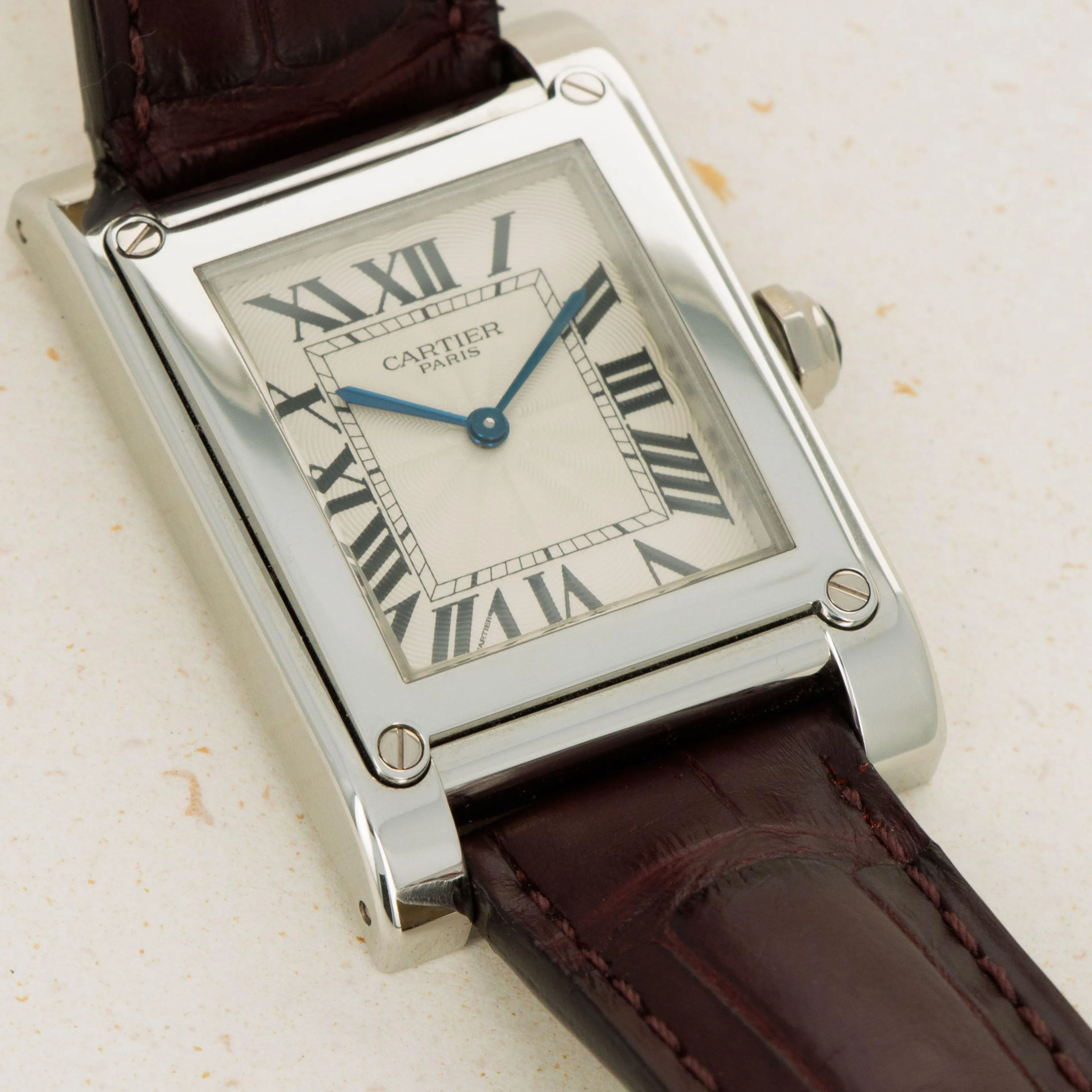 Cartier Tank 2485 D 27mm Platinum Silver 1