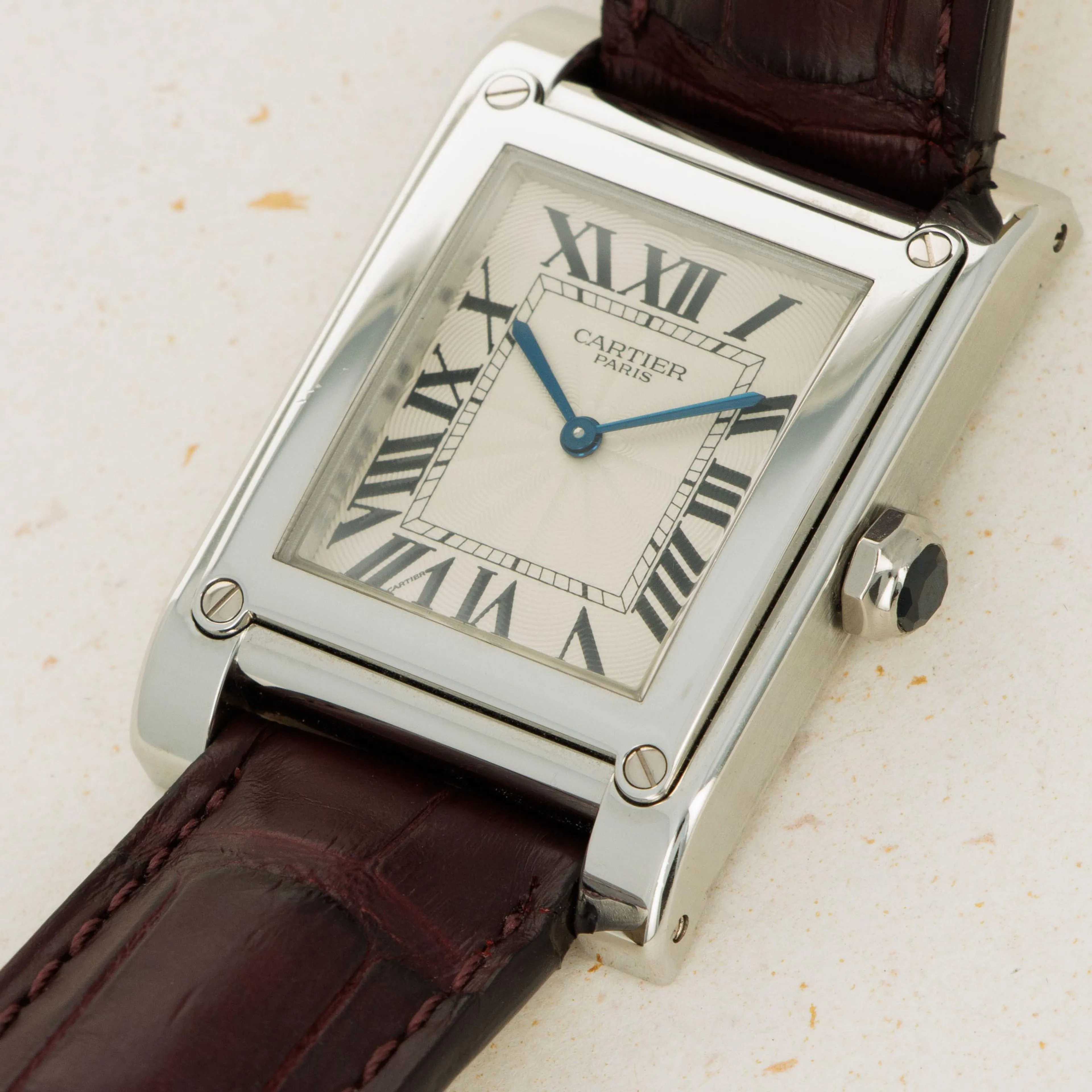 Cartier Tank 2485 D 27mm Platinum Silver 2