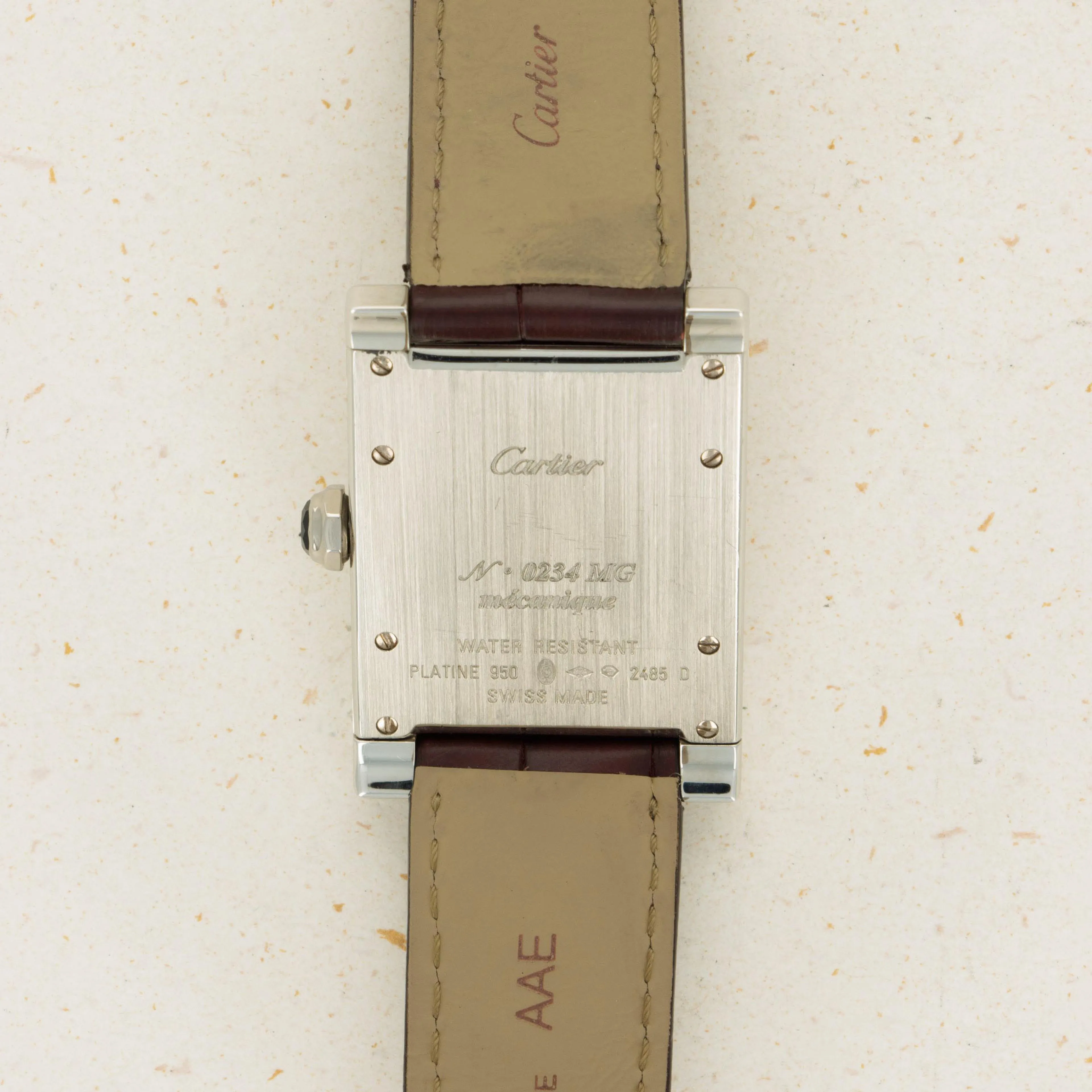 Cartier Tank 2485 D 27mm Platinum Silver 5