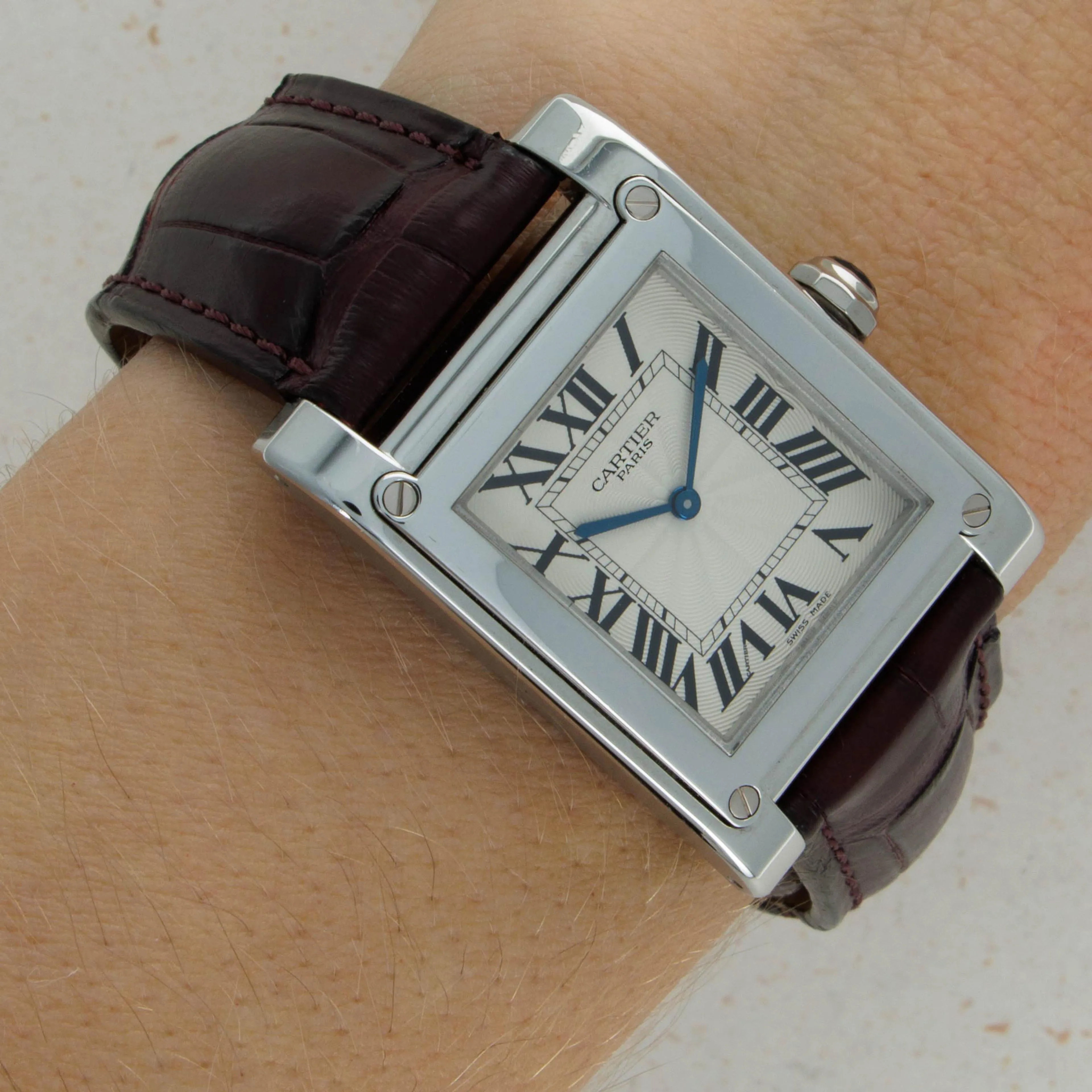 Cartier Tank 2485 D 27mm Platinum Silver 14