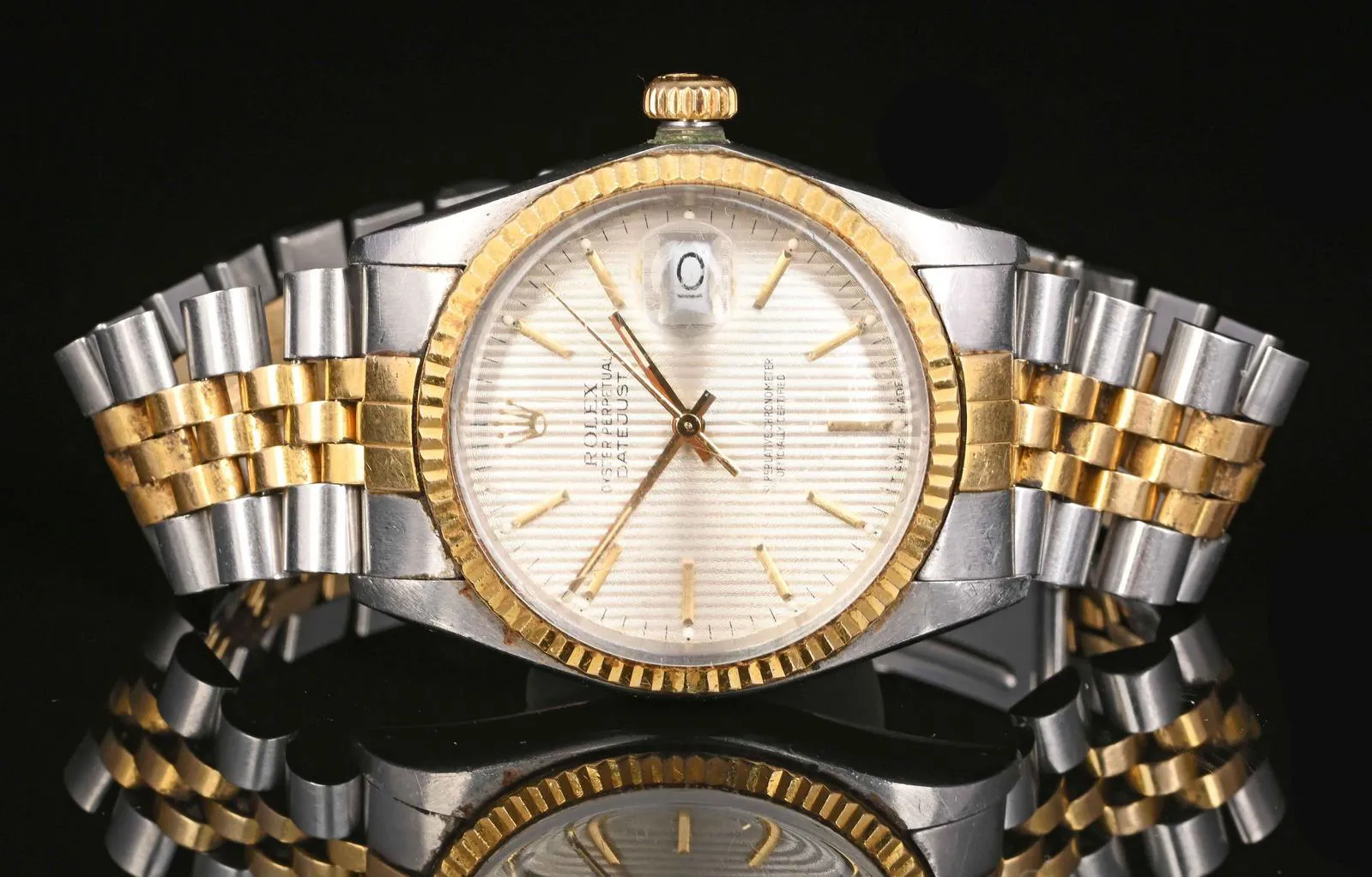 Rolex Datejust 36 16013 34mm Yellow gold and stainless steel Silver