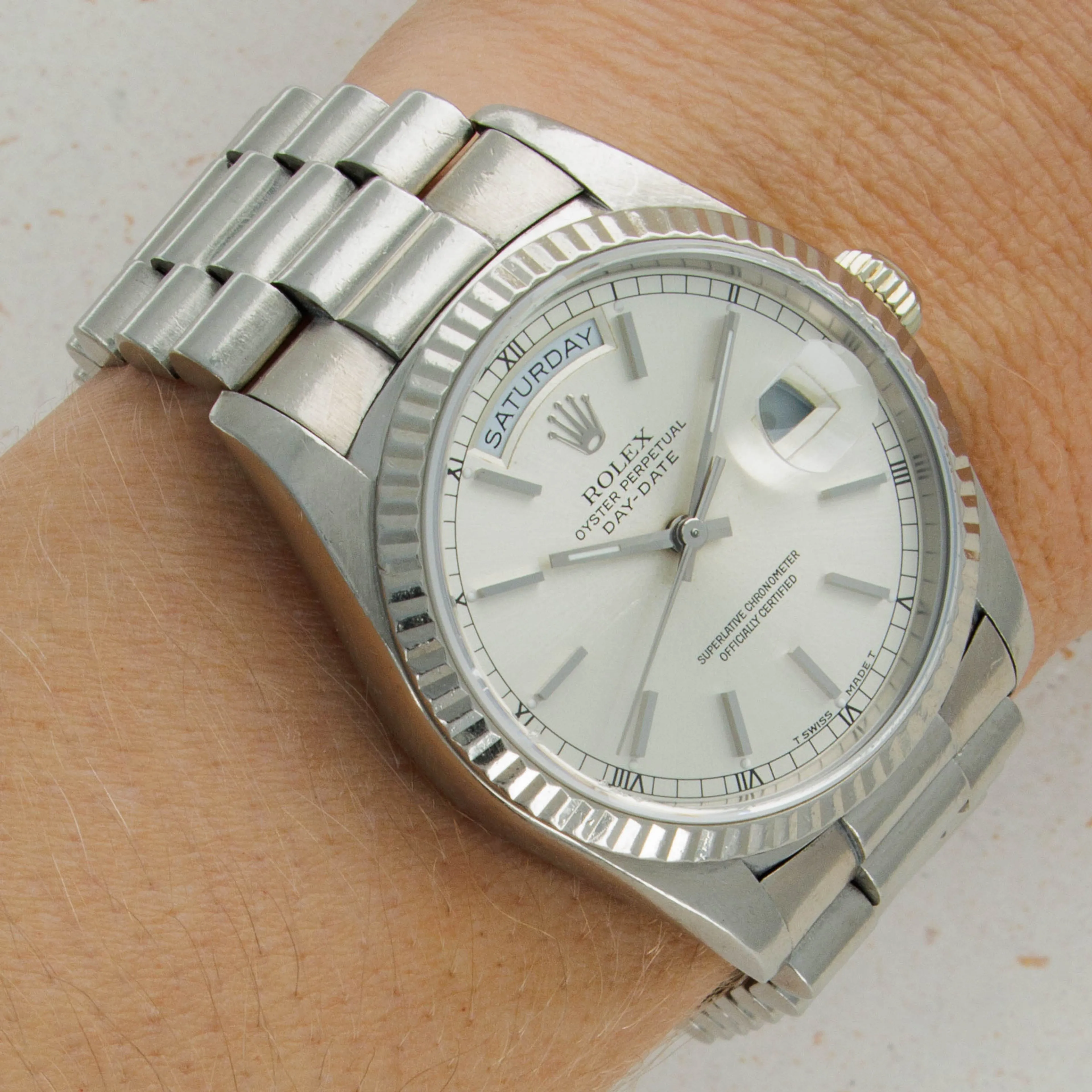 Rolex Day-Date 36 18239 36mm White gold Silver 15