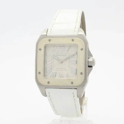 Cartier Santos 2878 37.5mm Stainless steel White