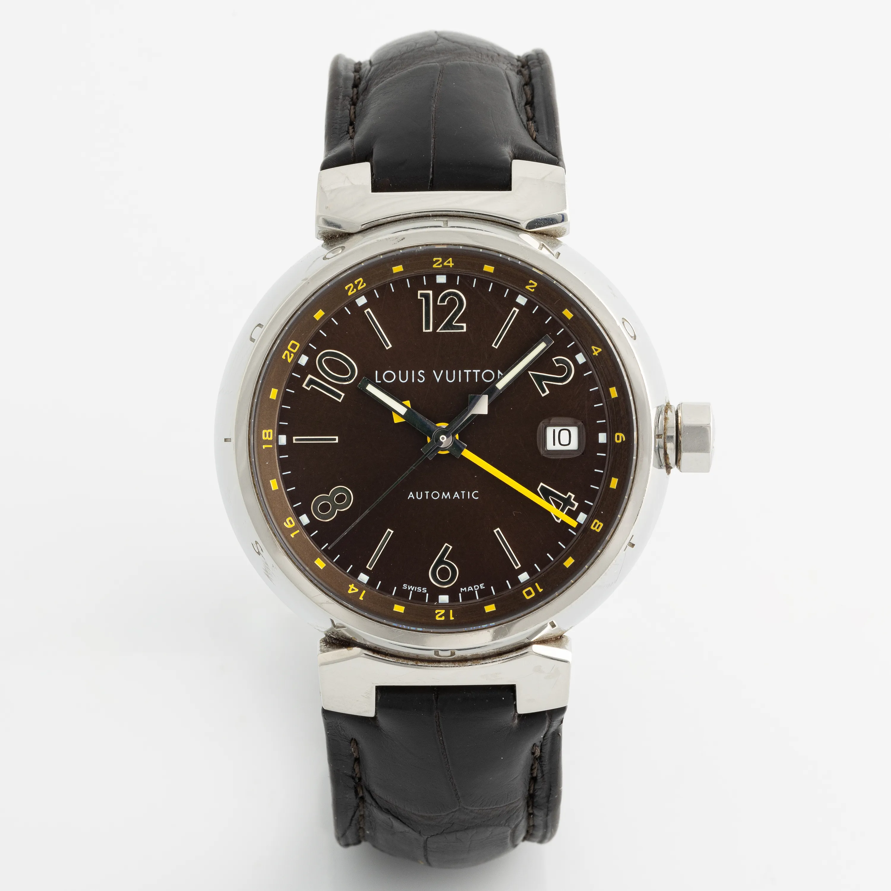 Louis Vuitton Tambour Q1131 39.5mm Stainless steel Brown