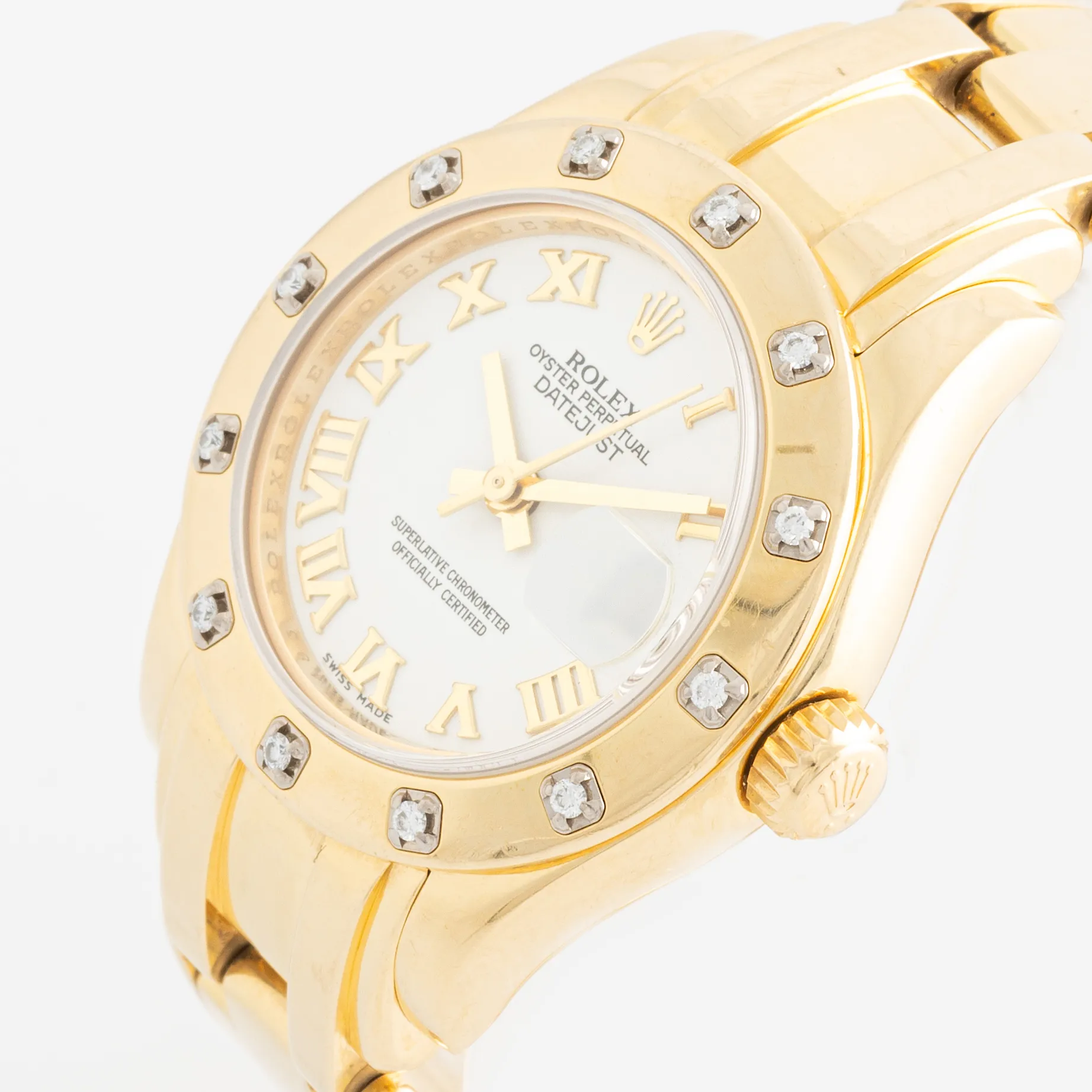 Rolex Lady-Datejust Pearlmaster 80318 29mm Yellow gold White 1