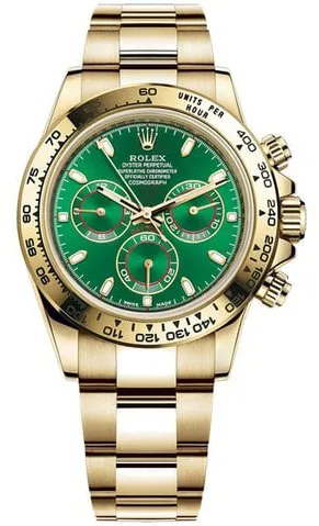 Rolex Daytona 116508 40mm Yellow gold Green