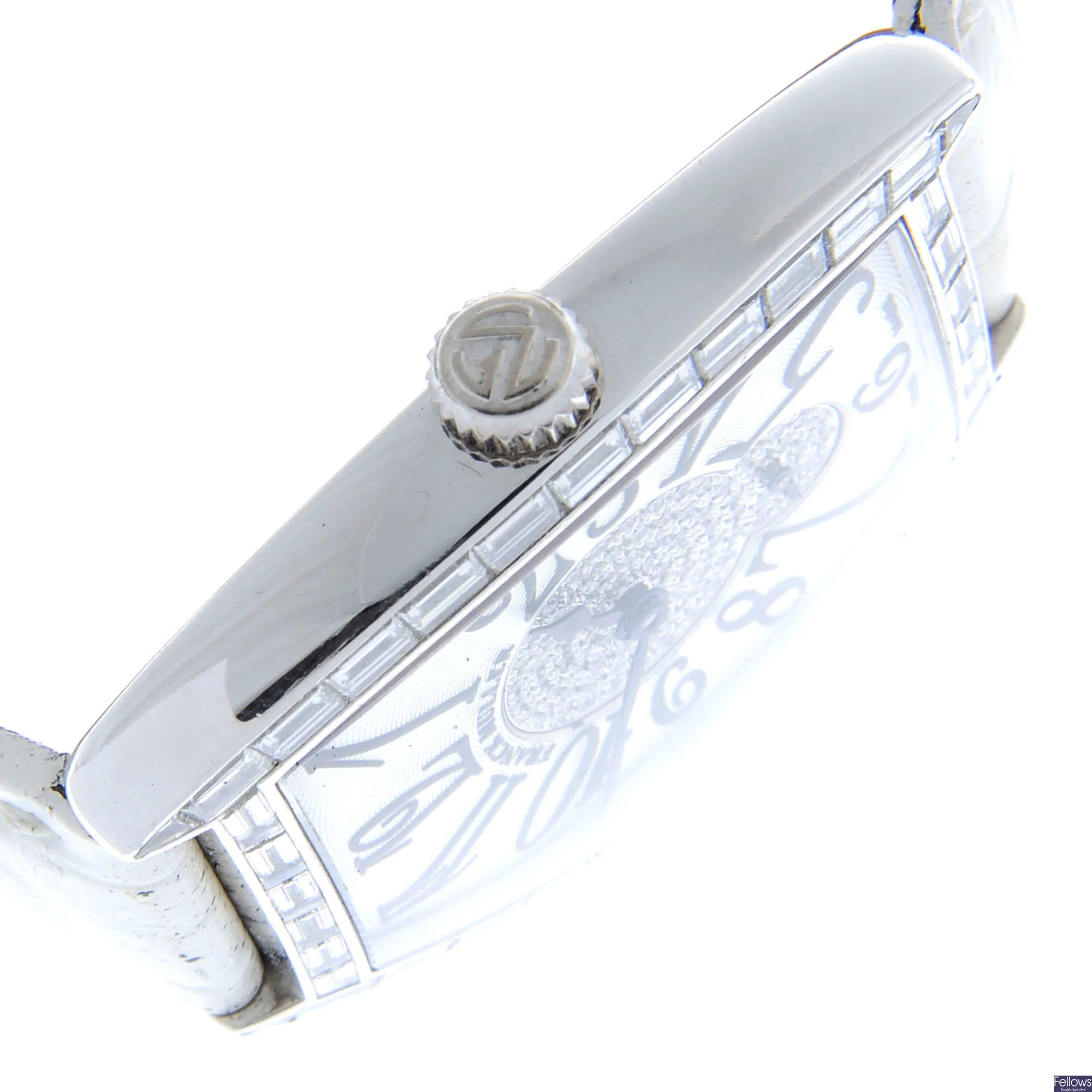 Franck Muller Cintree Curvex 7501S6BAGCD 28mm White gold and Diamond Silver 2