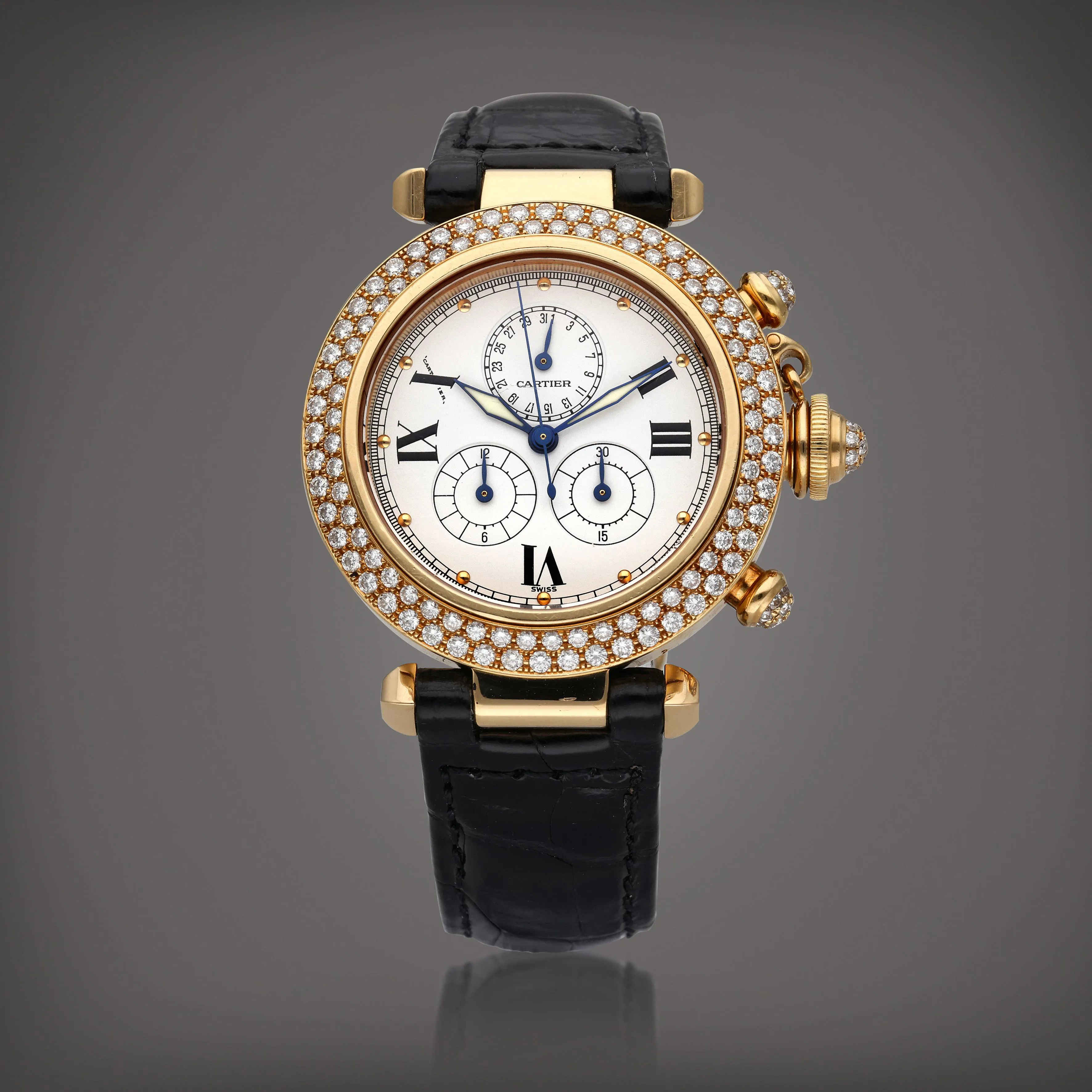 Cartier Pasha 1353 35.5mm Yellow gold and diamond-set White 2