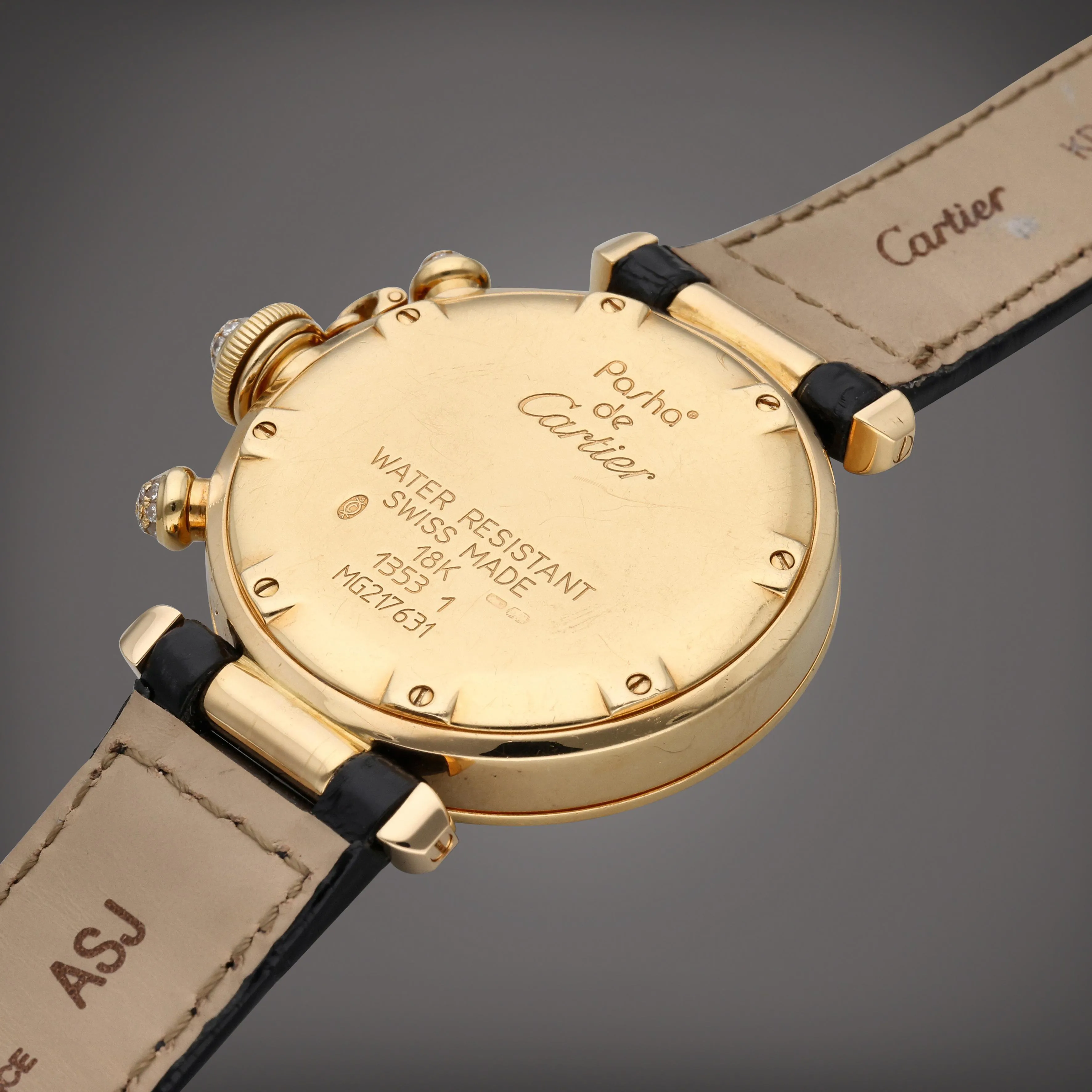 Cartier Pasha 1353 35.5mm Yellow gold and diamond-set White 3