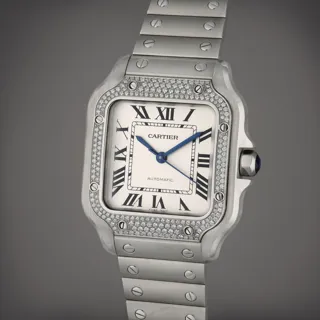 Cartier Santos 4075 Diamond Silver