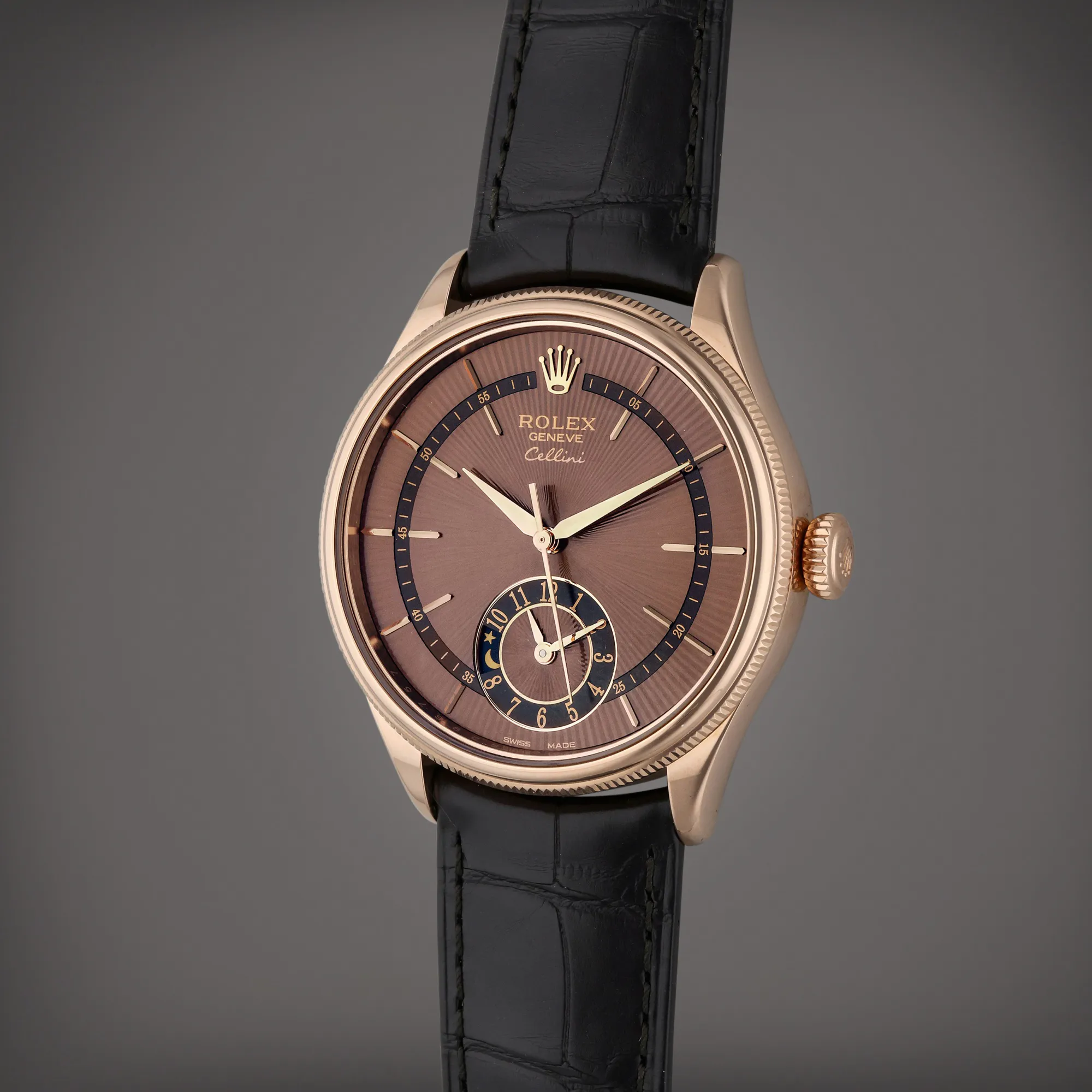 Rolex Cellini 50525 39mm Rose gold Brown