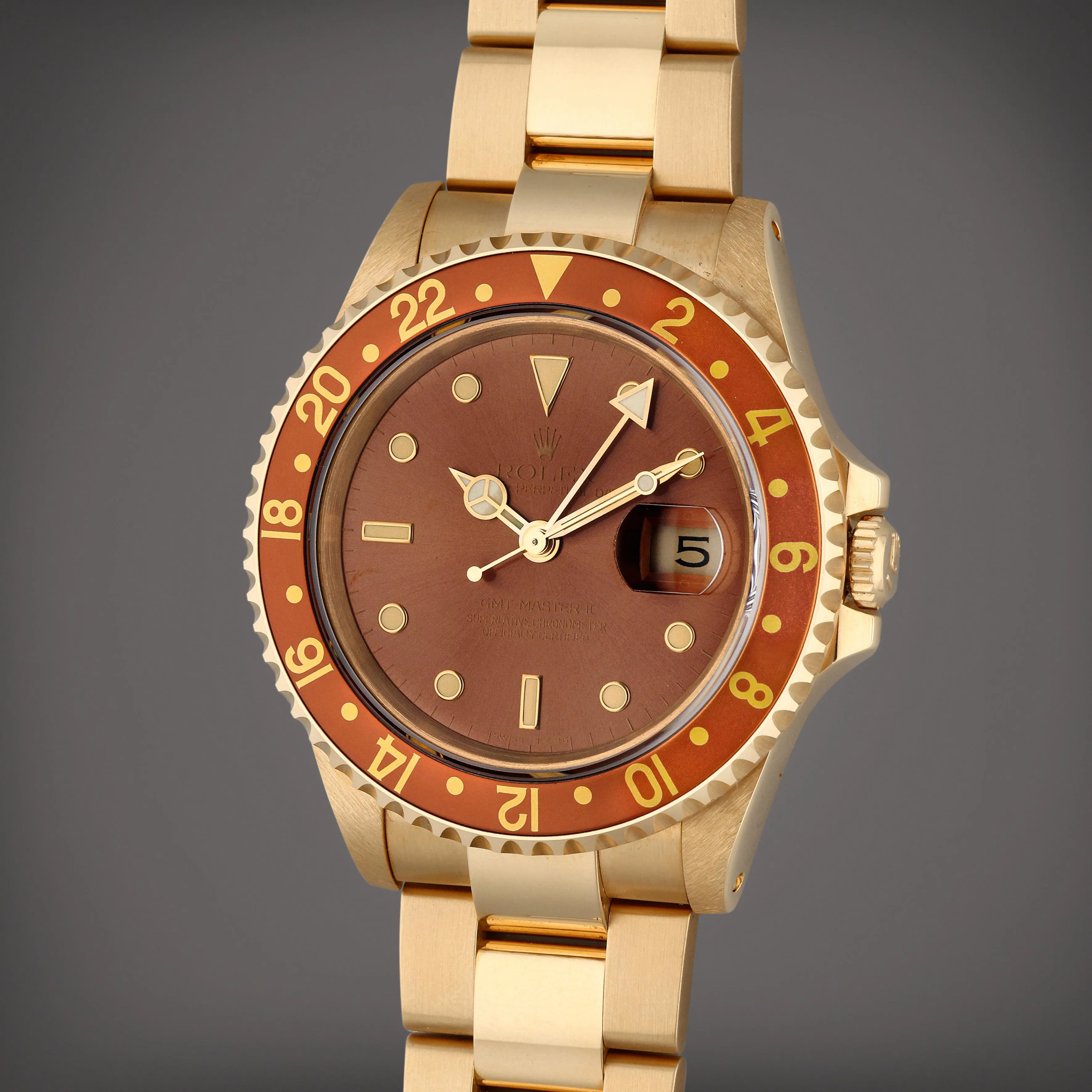 Rolex GMT-Master II 16718 40mm Yellow gold Brown