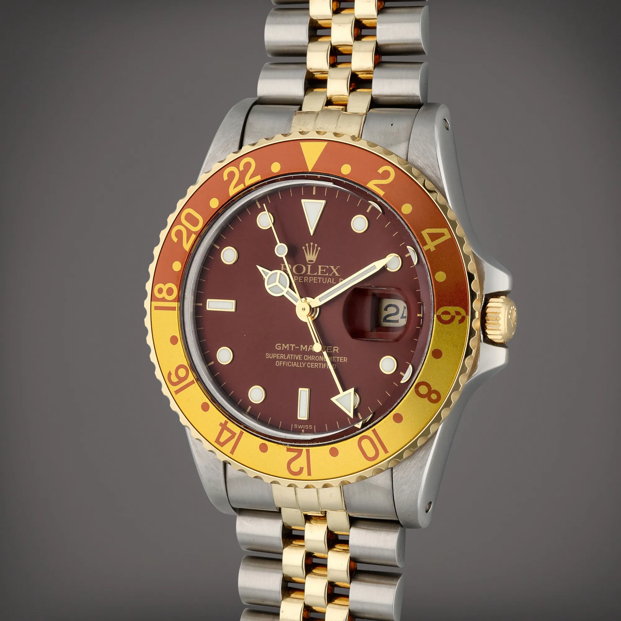 Rolex GMT-Master 16753 40mm Yellow gold and Stainless steel Brown