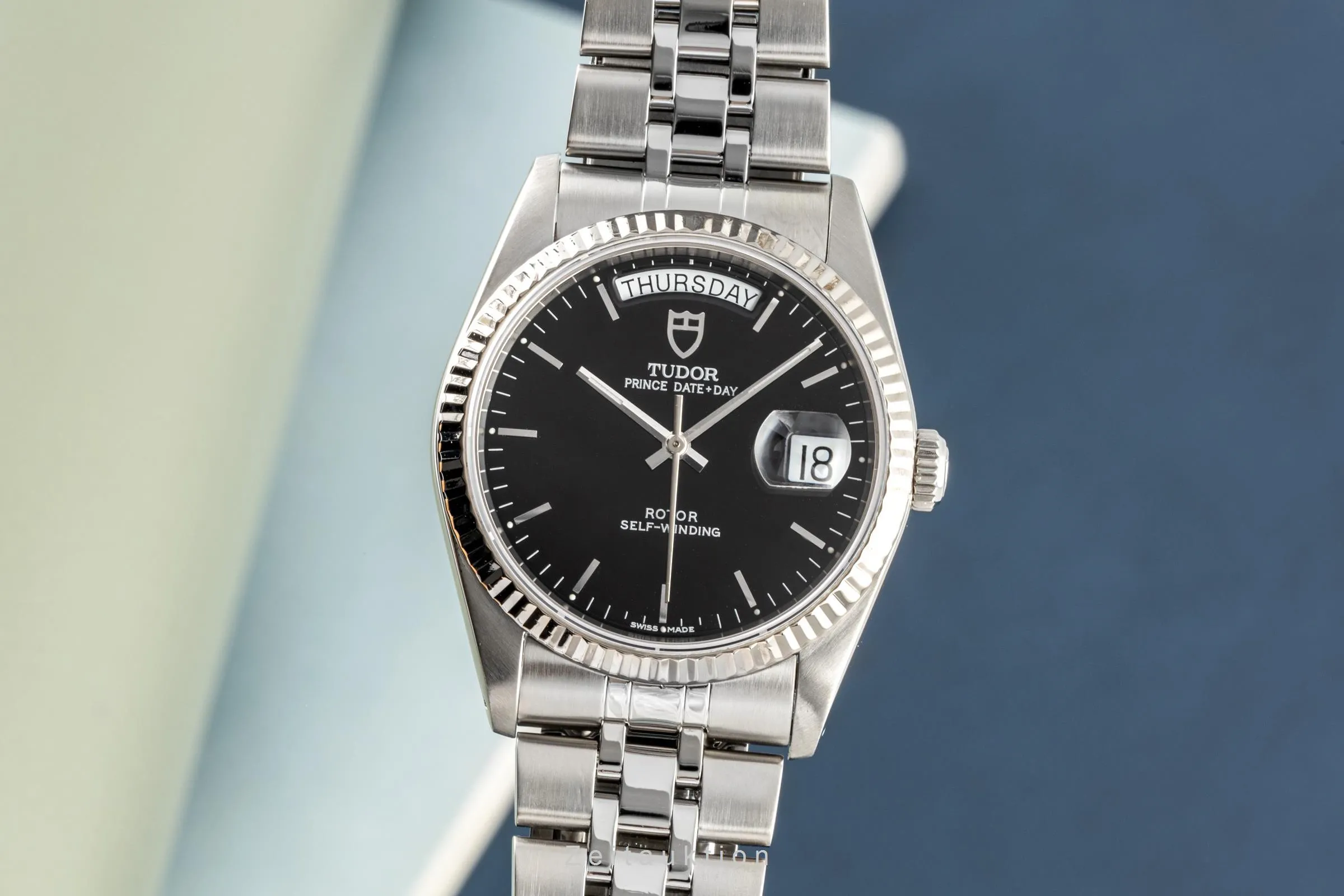 Tudor Prince Date 76214 36mm White gold and Stainless steel Black