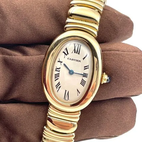 Cartier Baignoire 1954 31mm Yellow gold Silver