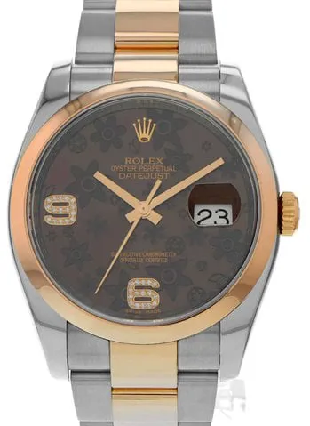 Rolex Datejust 36 116201 36mm Yellow gold and Stainless steel Brown