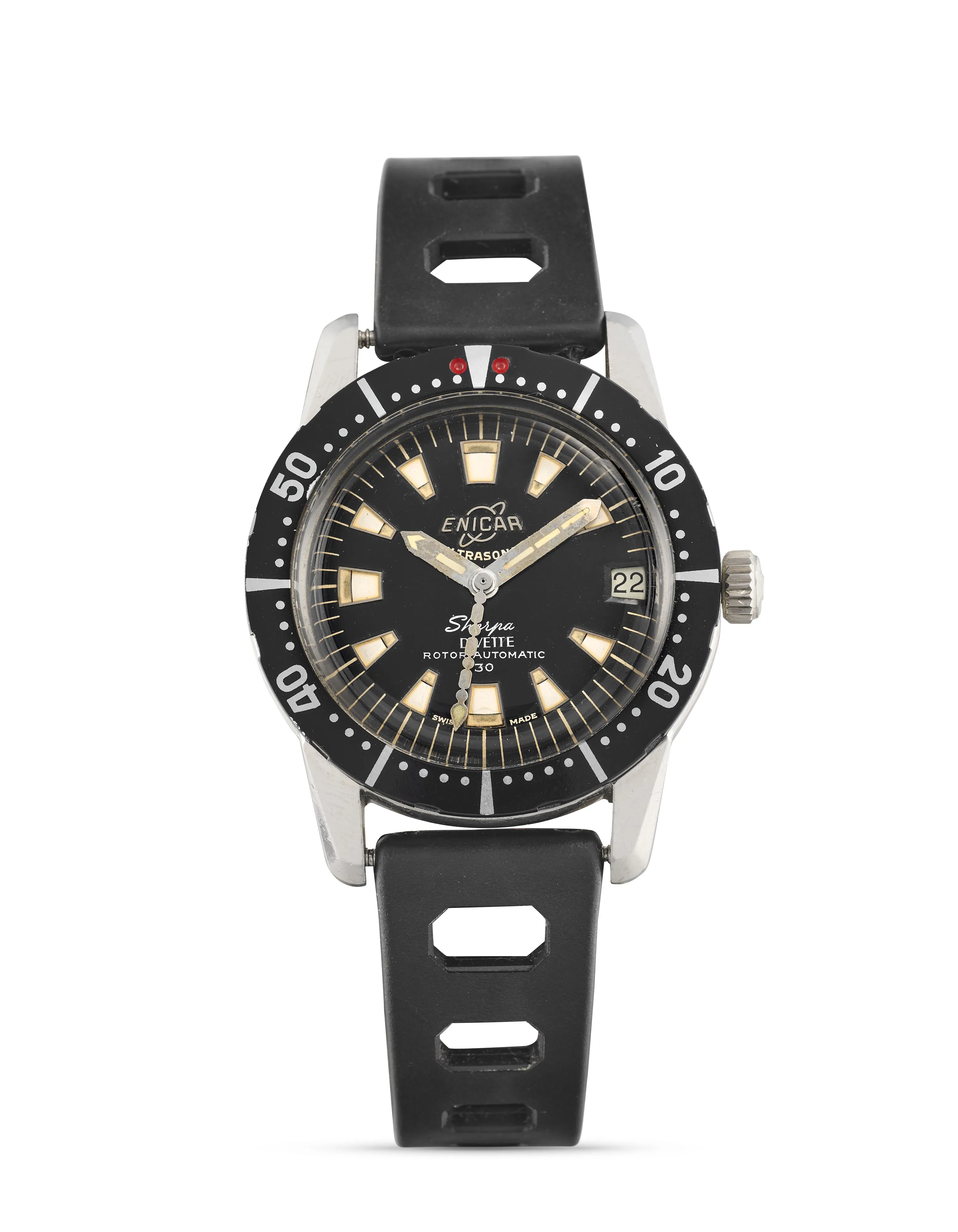 Enicar Sherpa 36mm Stainless steel Black