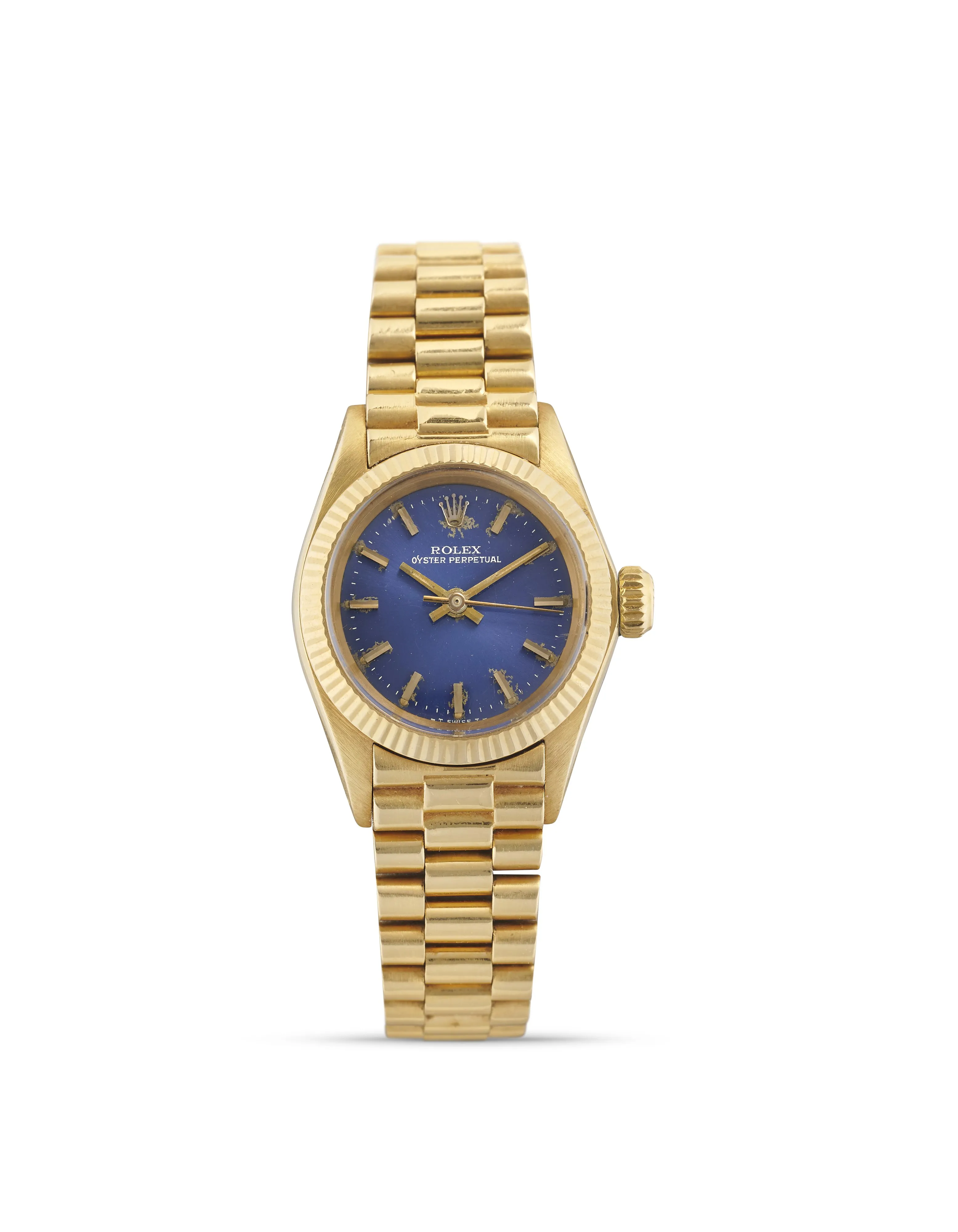 Rolex Oyster Perpetual 26 6718 26mm Yellow gold Blue