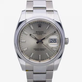 Rolex Oyster Perpetual Date 115200 Stainless steel Silver Baton