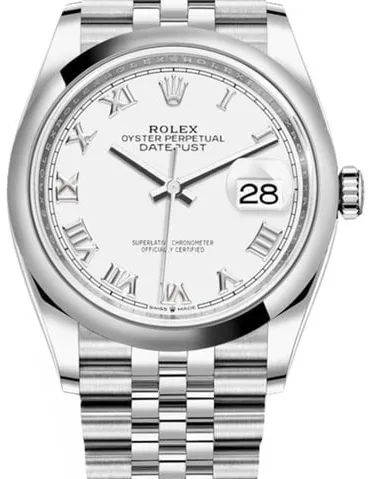 Rolex Datejust 36 126200 36mm Stainless steel White