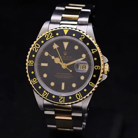 Rolex GMT-Master II 16713 40mm Yellow gold and Stainless steel Black