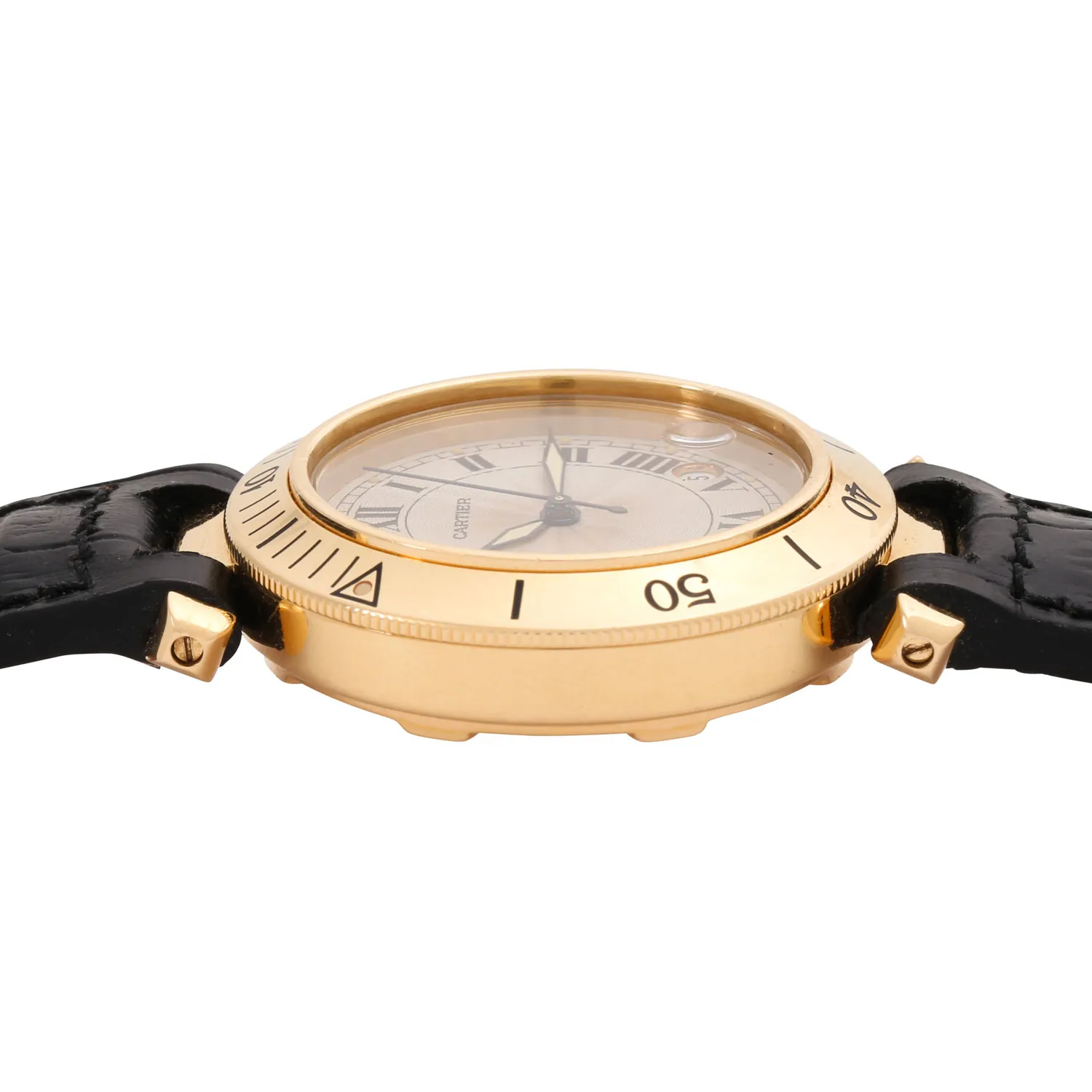 Cartier Pasha 1035 35mm Yellow gold Silver 3
