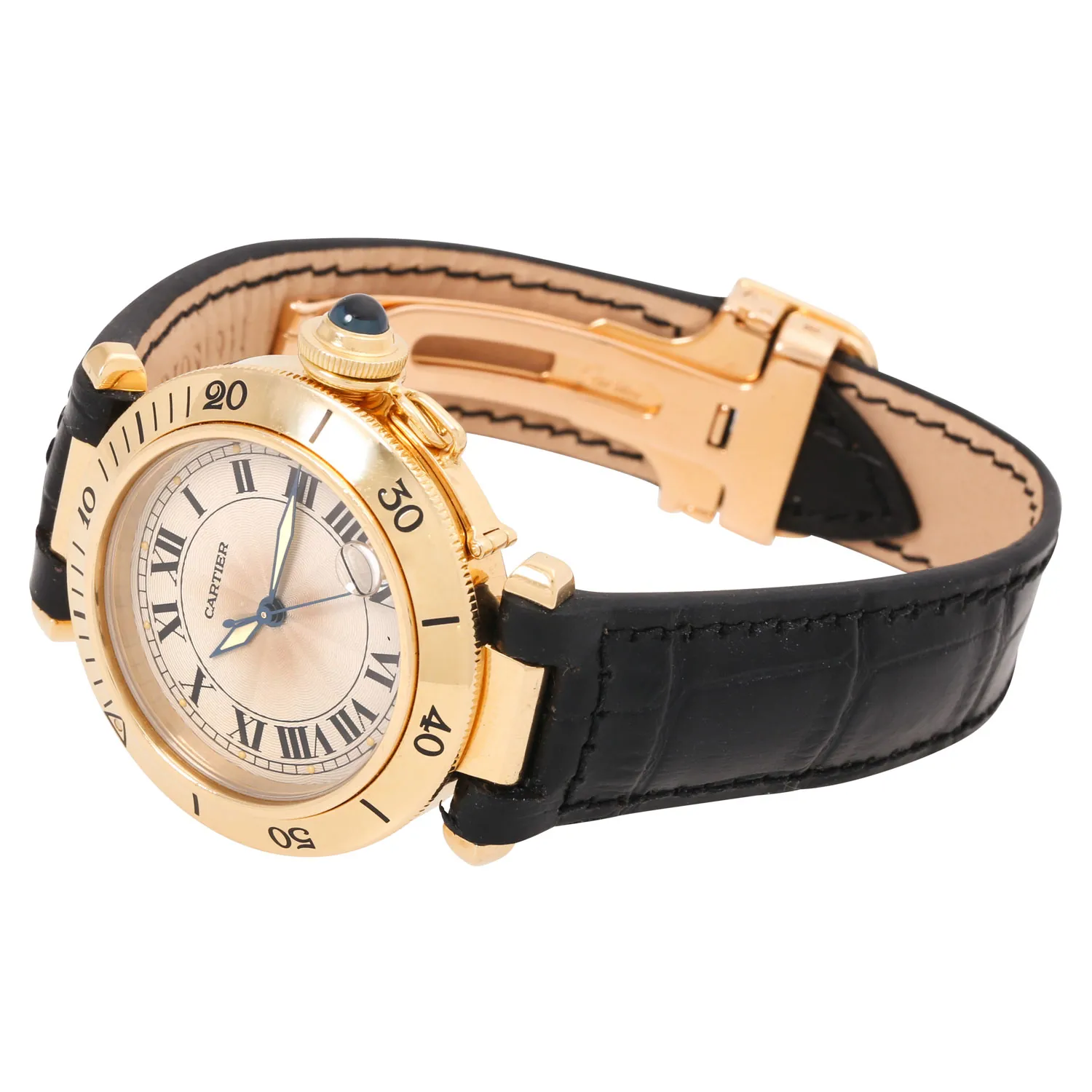 Cartier Pasha 1035 35mm Yellow gold Silver 5