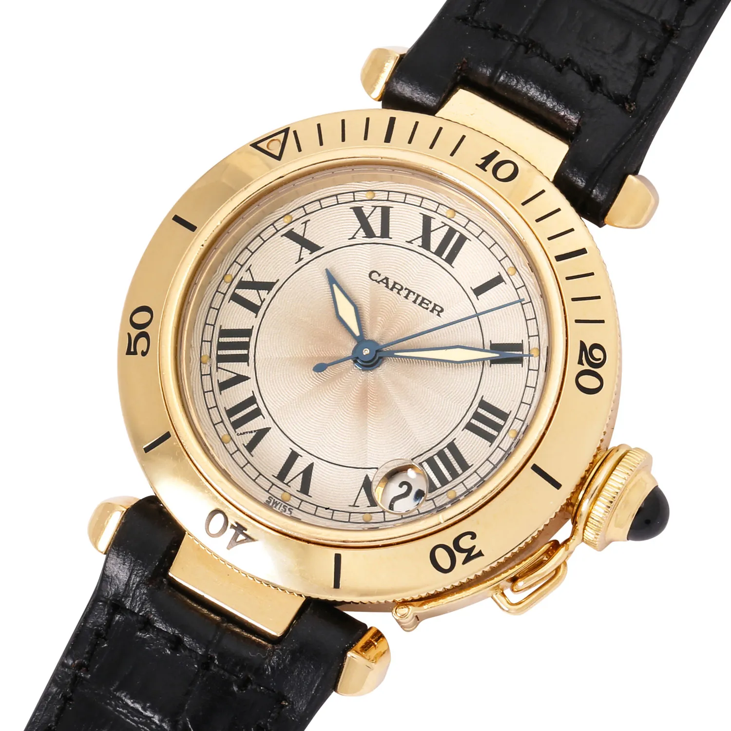 Cartier Pasha 1035 35mm Yellow gold Silver 6