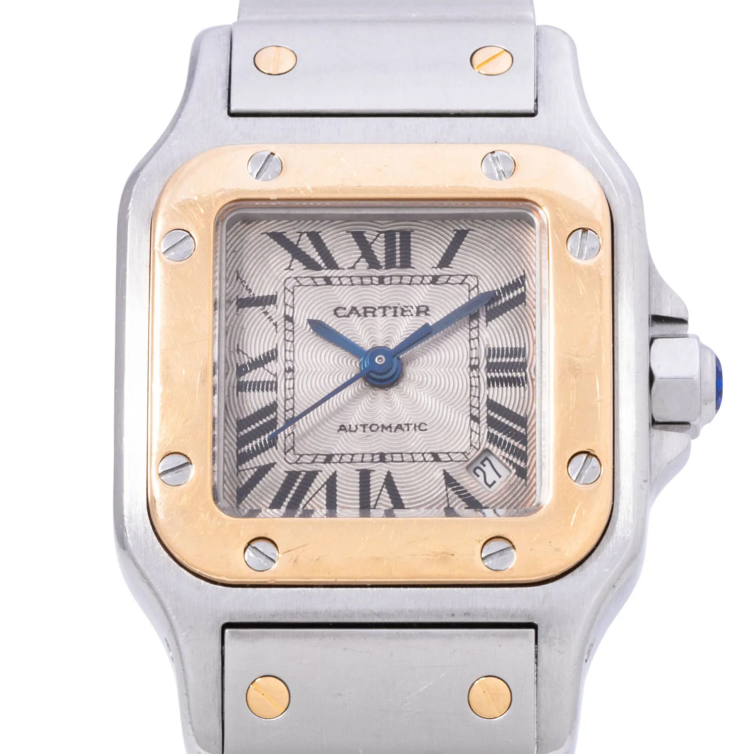 Cartier Santos 2423 24mm Yellow gold and Stainless steel Salmon