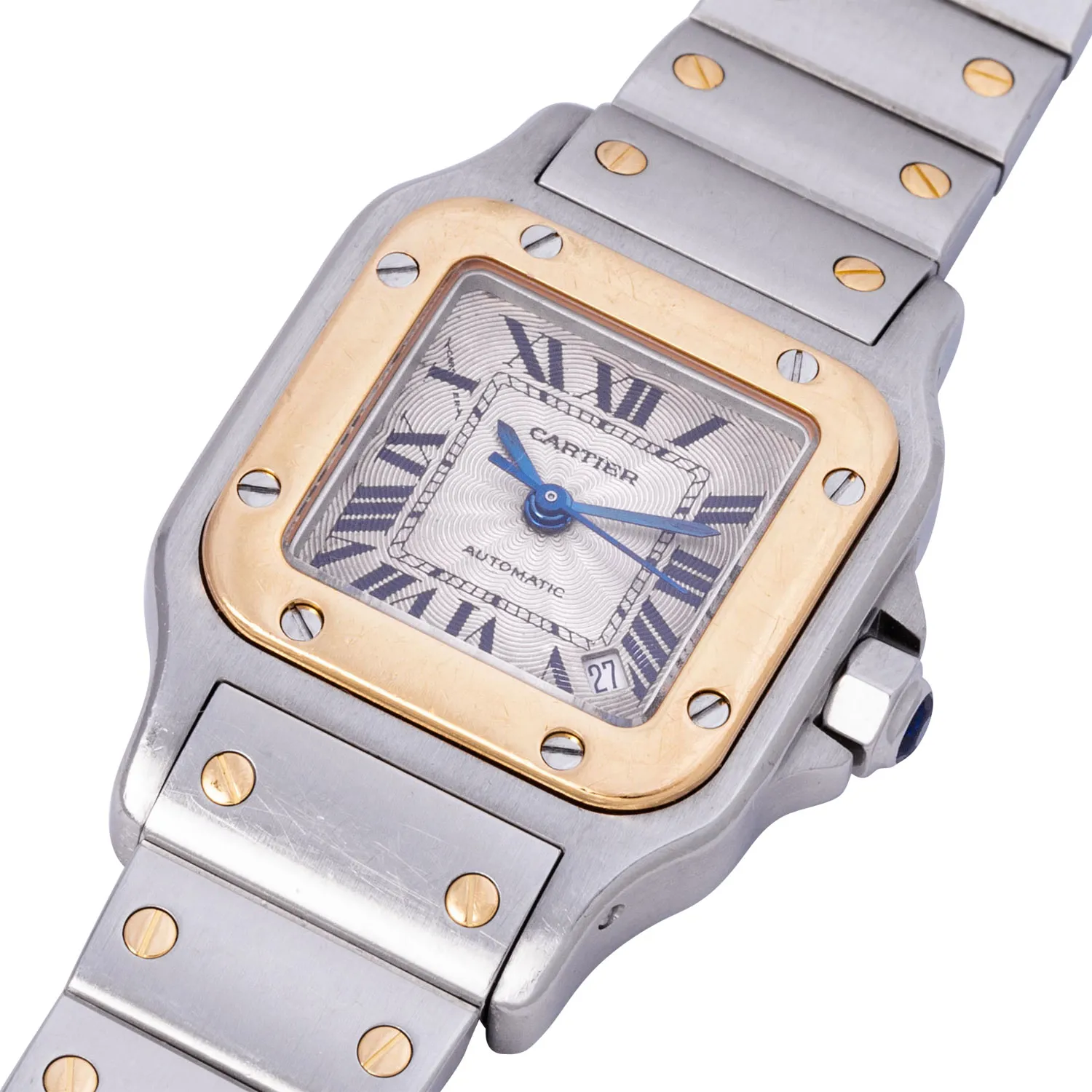 Cartier Santos 2423 24mm Yellow gold and Stainless steel Salmon 4