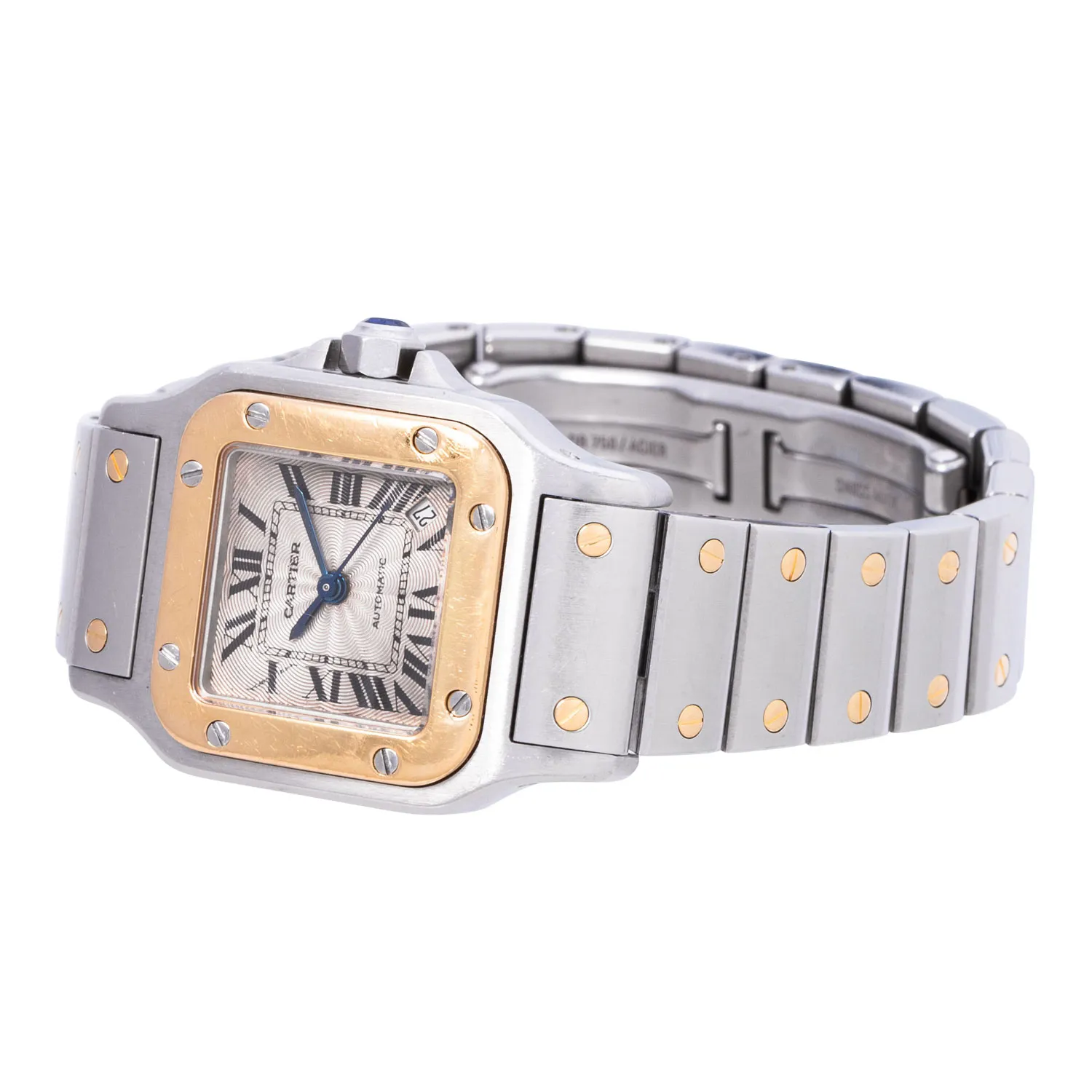 Cartier Santos 2423 24mm Yellow gold and Stainless steel Salmon 5